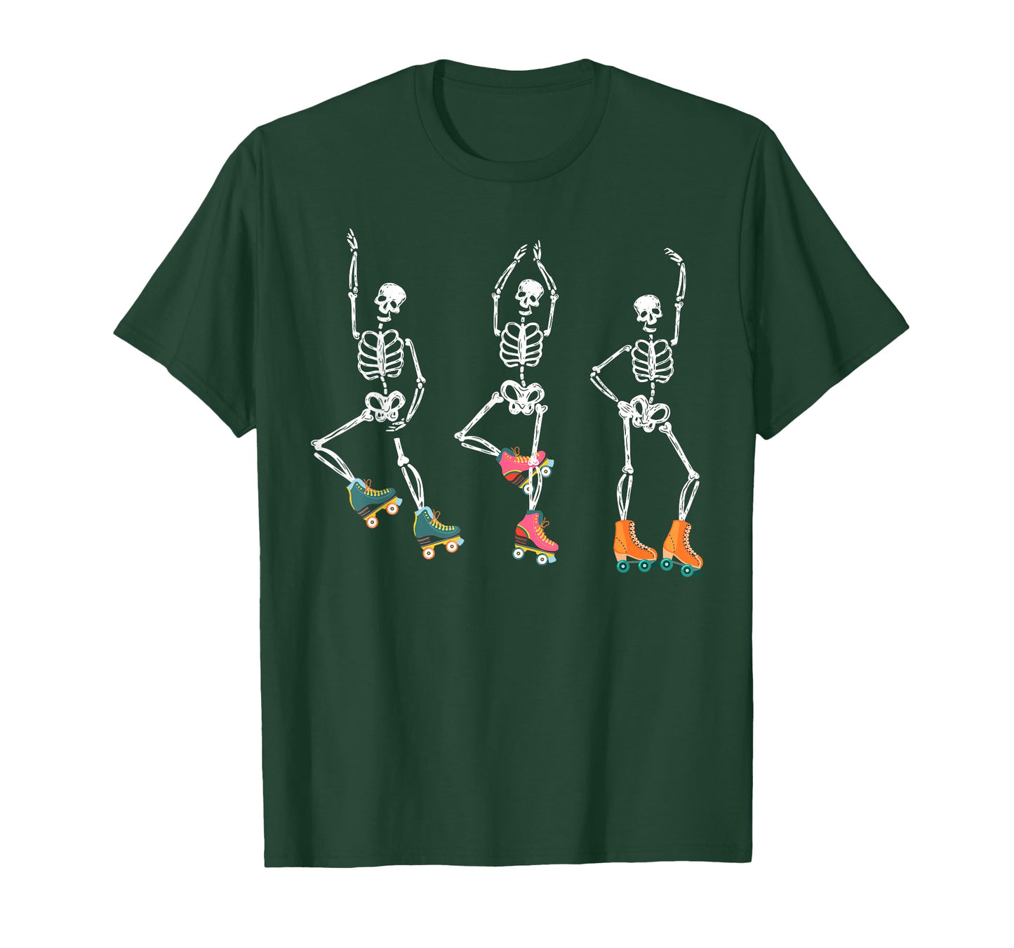 Dancing Skeletons Roller Skate Roller Skater Roller Skating T-Shirt