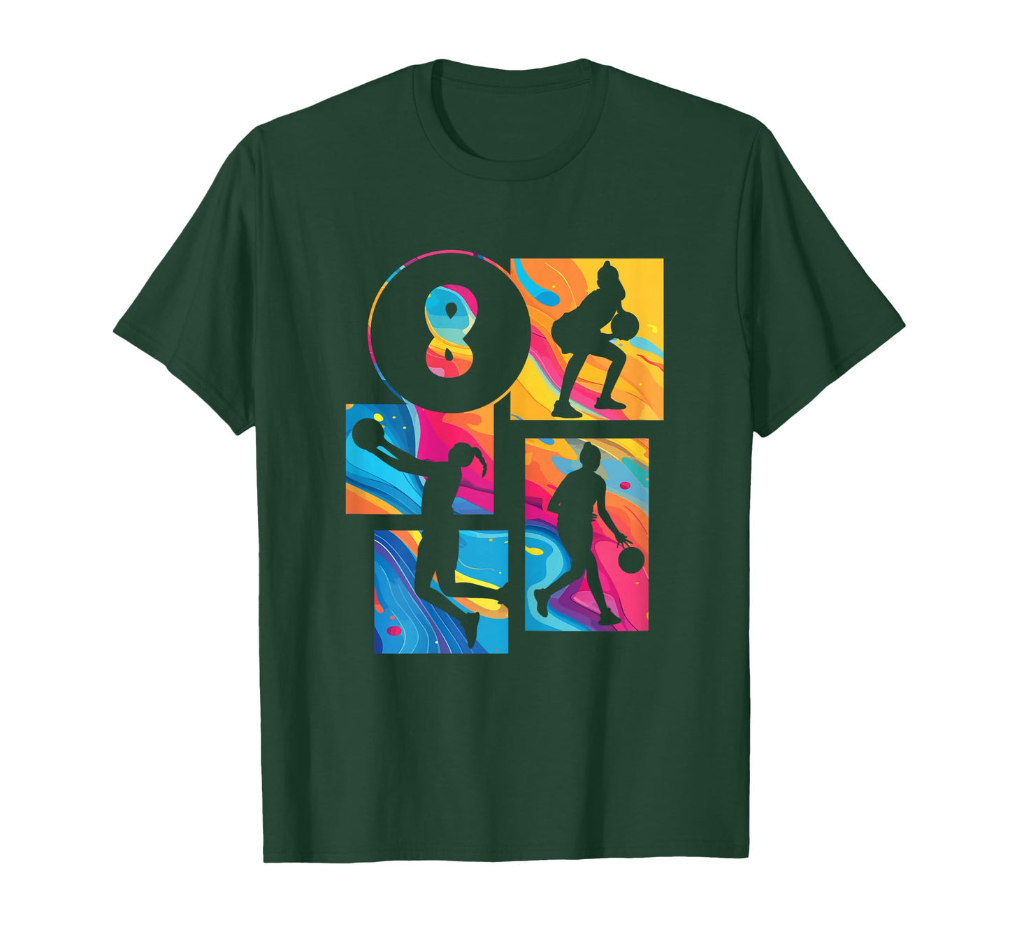 8th Birthday Girls Basketball Player Basketball 8 Years Old T-Shirt