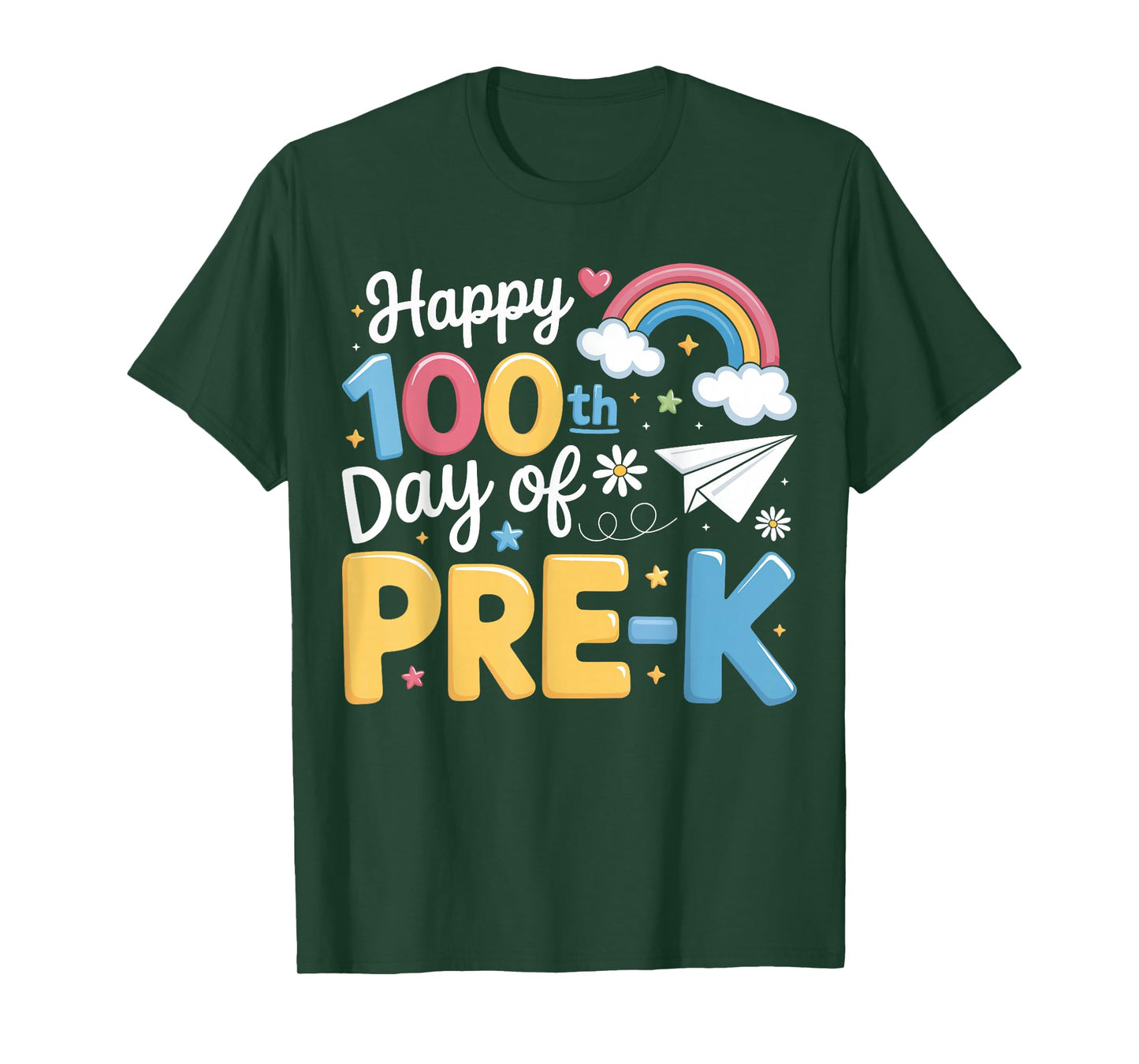 Happy 100th Day of Pre-K Teacher Boys Girls 100 Days School T-Shirt