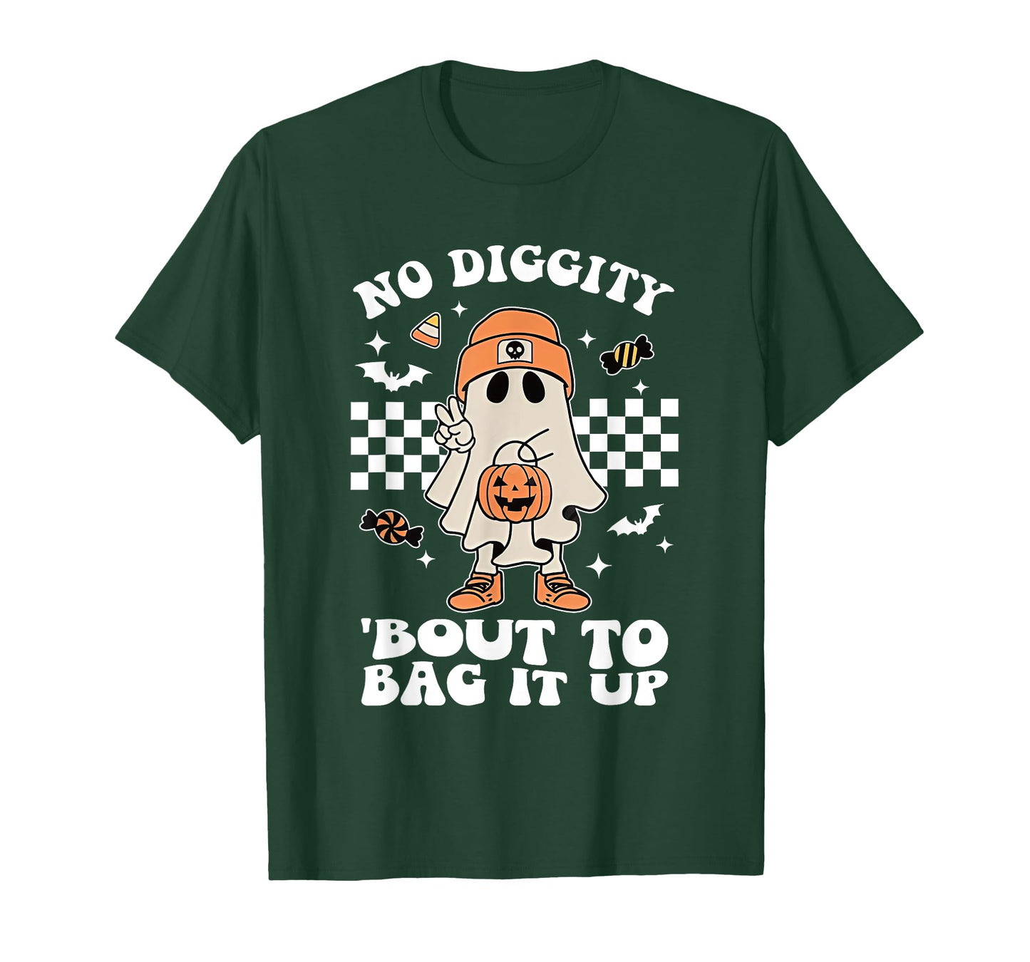 No Diggity Bout To Bag It Up Halloween Spooky Ghost Costume T-Shirt