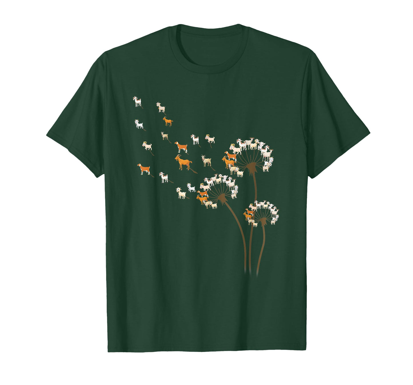Animal Lover Gifts Goat Dandelion Flower For Men Women T-Shirt