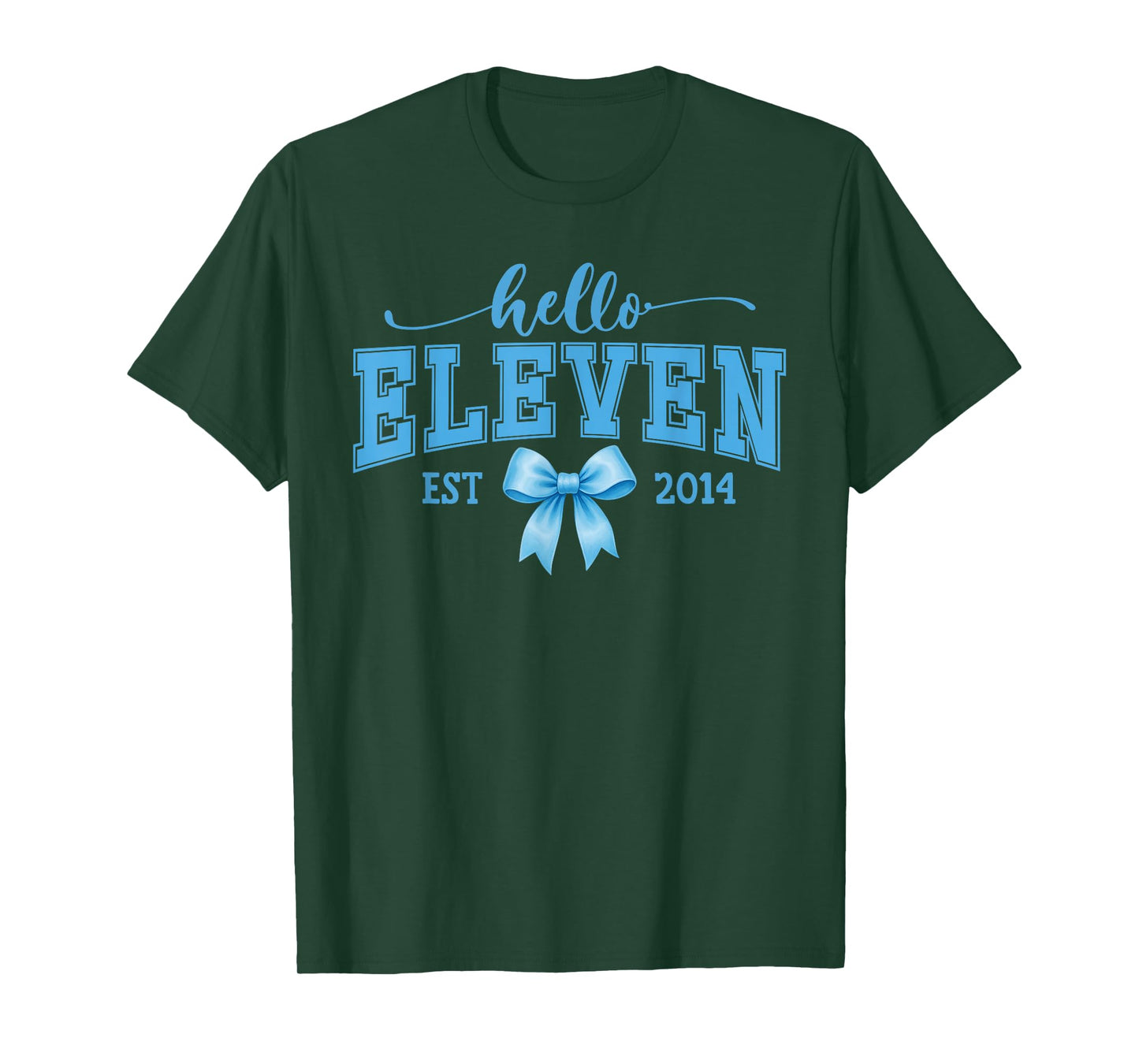 Hello Eleven Est 2014 Coquette Bow 11th Birthday Girl T-Shirt