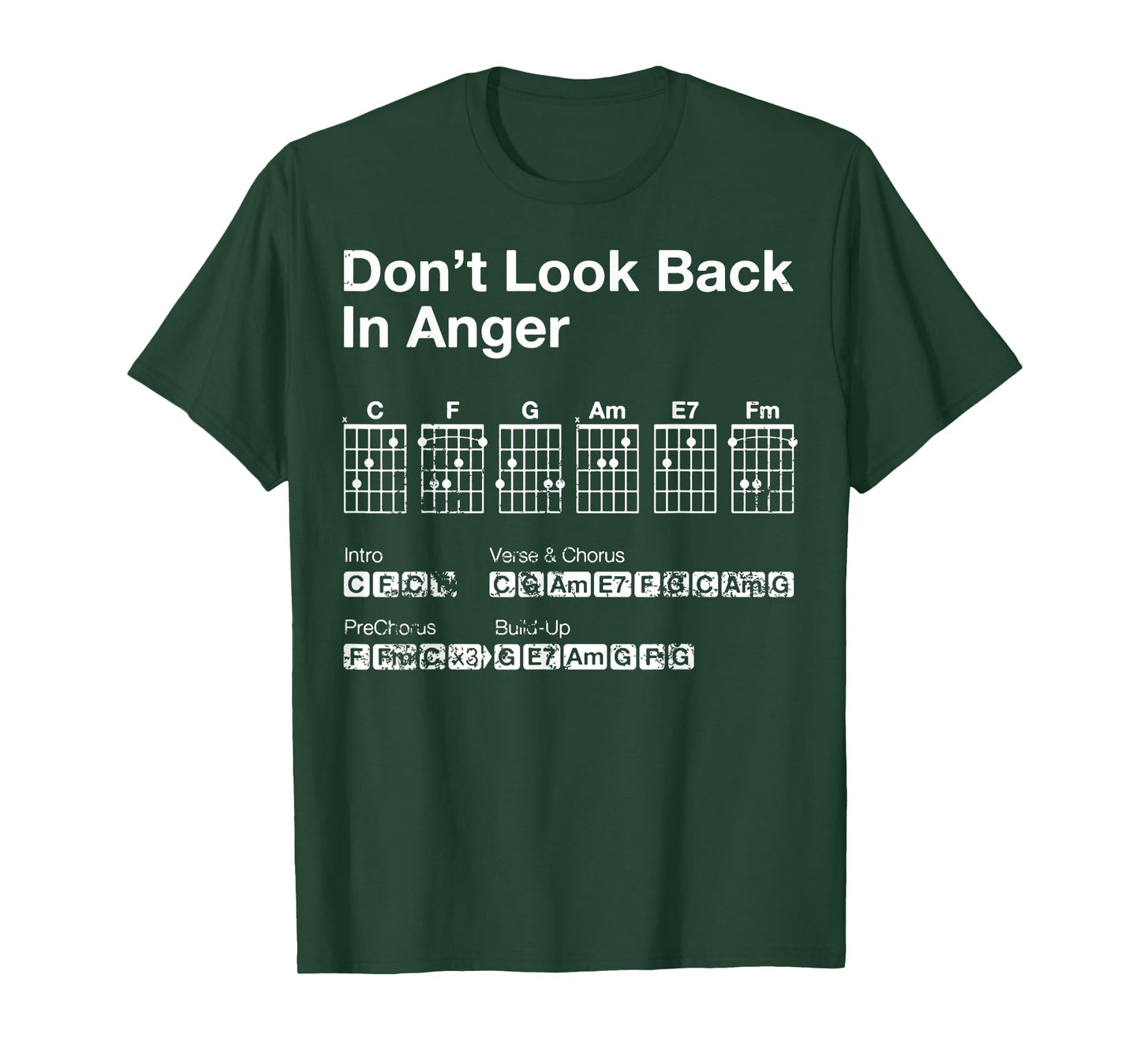 Vintage Guitar Chords Oasis Dont Look Back In Anger T-Shirt