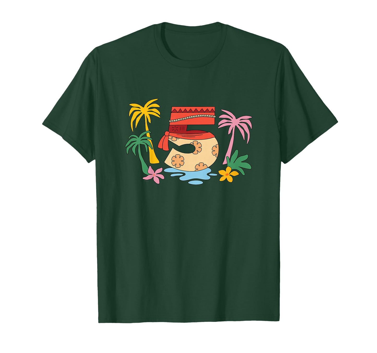 Disney Moana Numbers "5" Fifth 5th Birthday Party Gift T-Shirt
