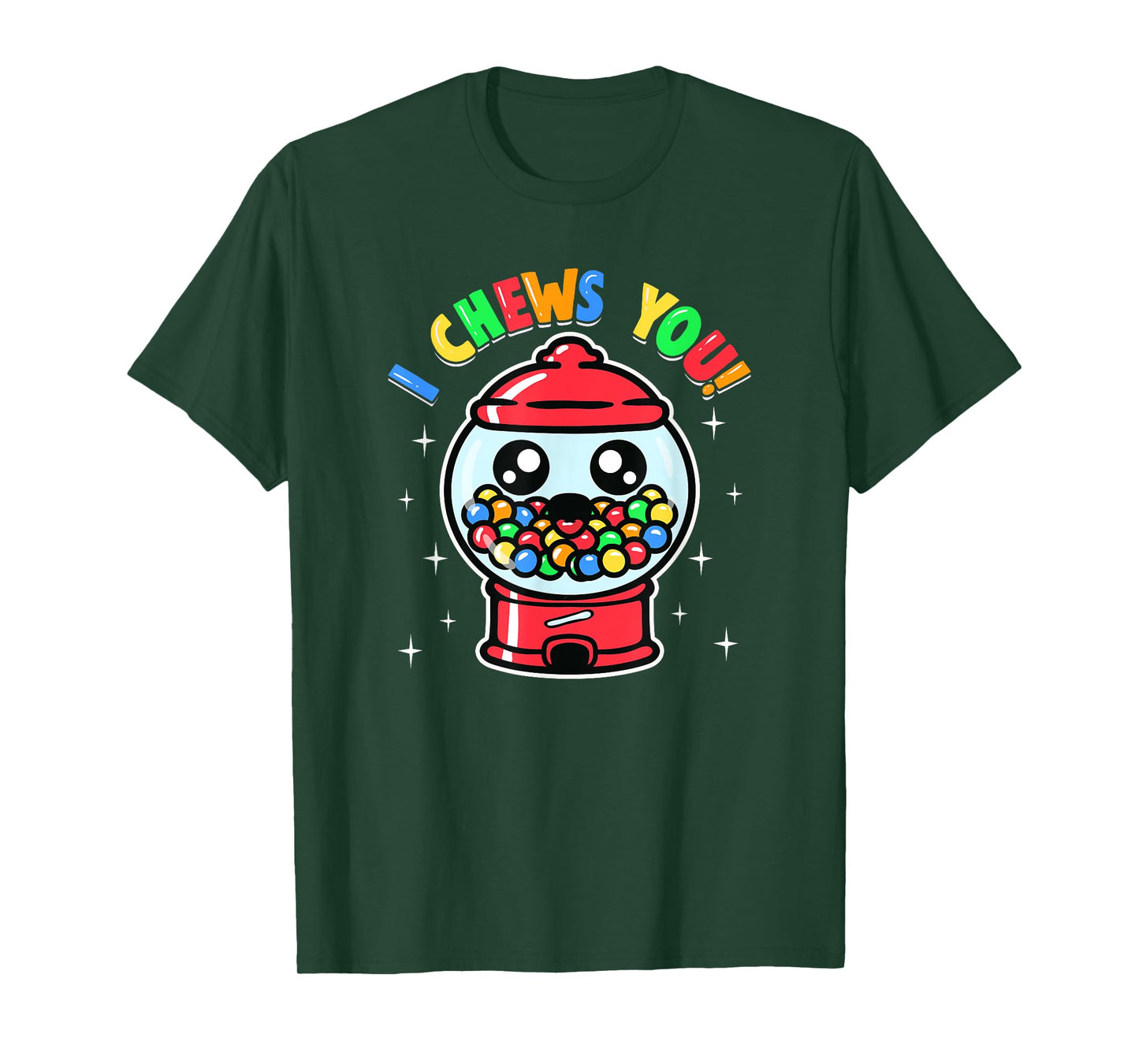 Boys Girls Toddlers Cute I Chews You Bubblegum Machine T-Shirt