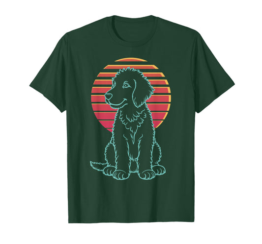 Bernedoodle Lover Dog Owner Retro Synthwave 80s T-Shirt
