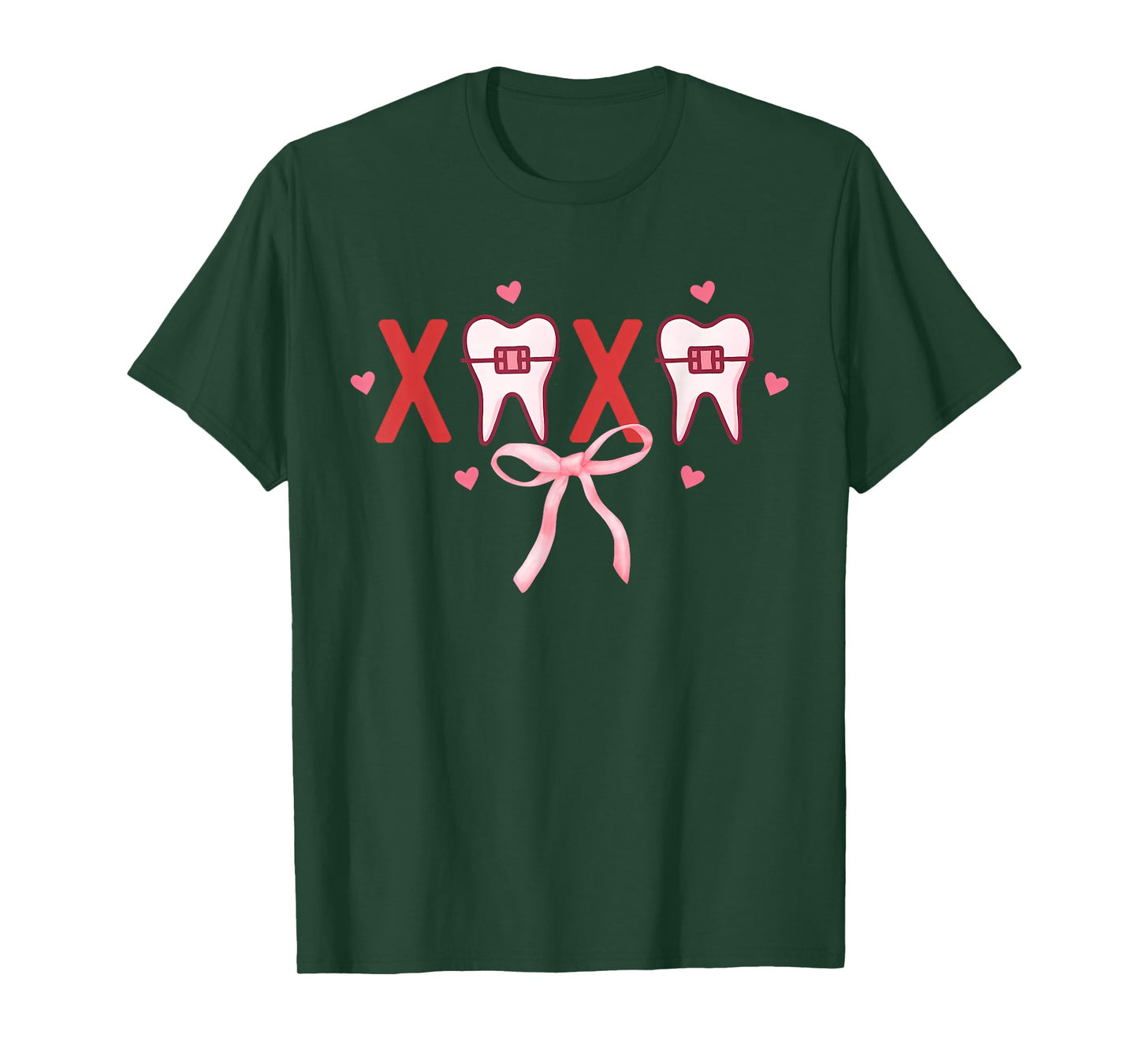 Coquette Tooth XOXO Dentist Hygienist Dental Squad Valentine T-Shirt