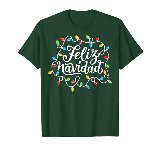 Feliz Navidad Spanish Mexican Christmas Xmas Lights Holiday T-Shirt