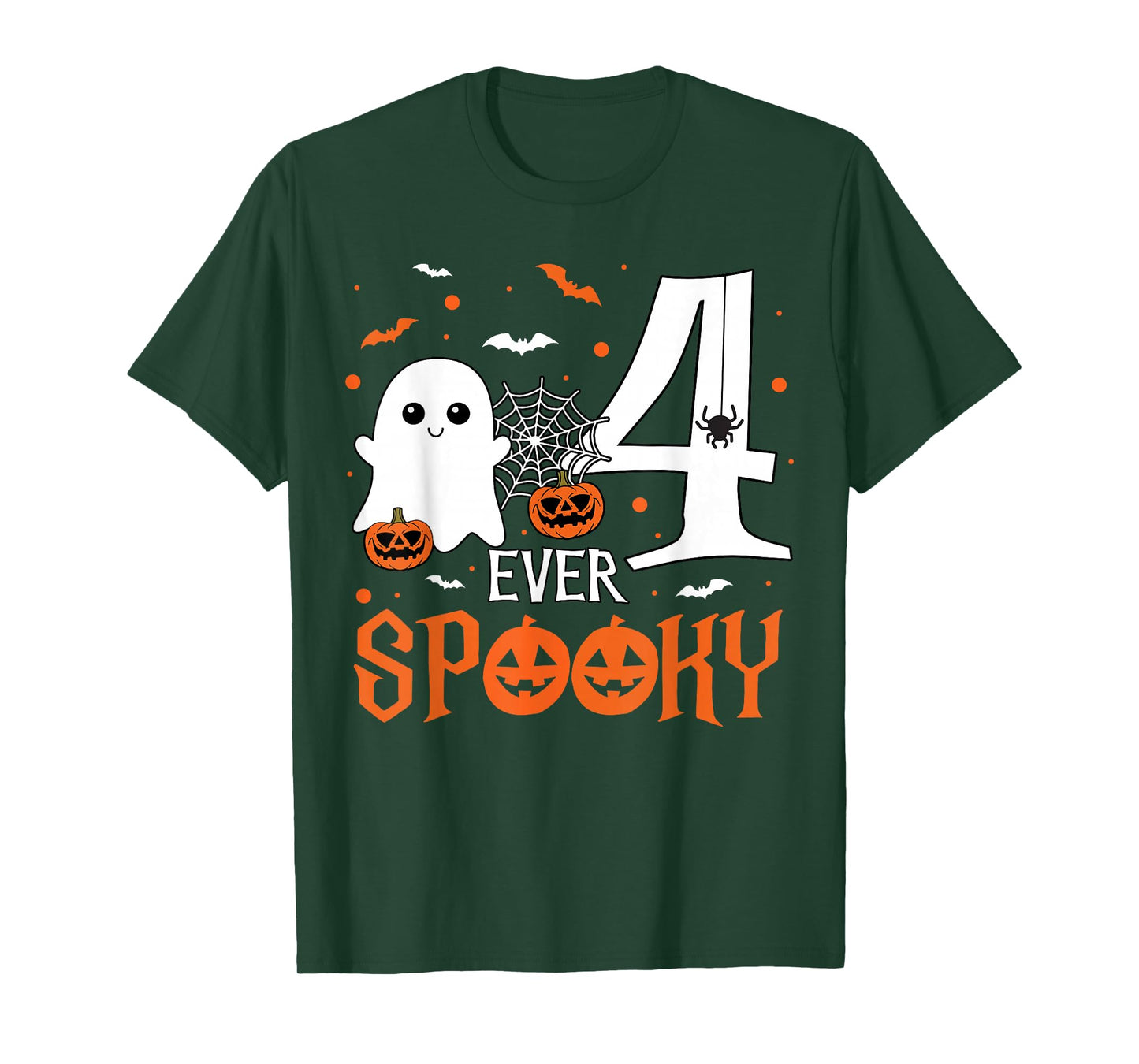 Four Ever Spooky Birthday Decorations 4th Birthday Halloween T-Shirt