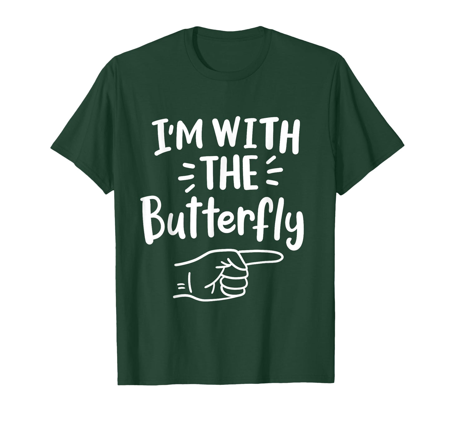 I'm With The Butterfly Halloween Costume Party Couples T-Shirt
