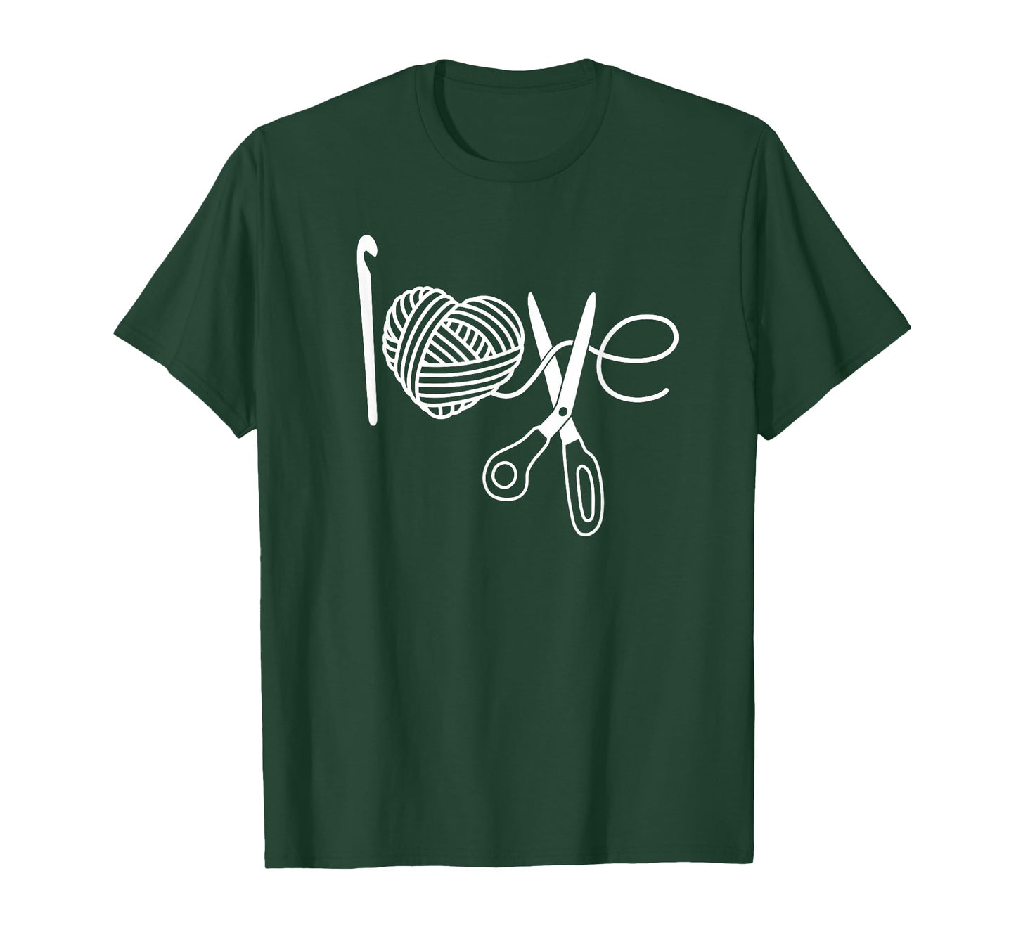 Crochet Love Crochet Heart Yarn Knitting I Love Crochet T-Shirt, Small, Black