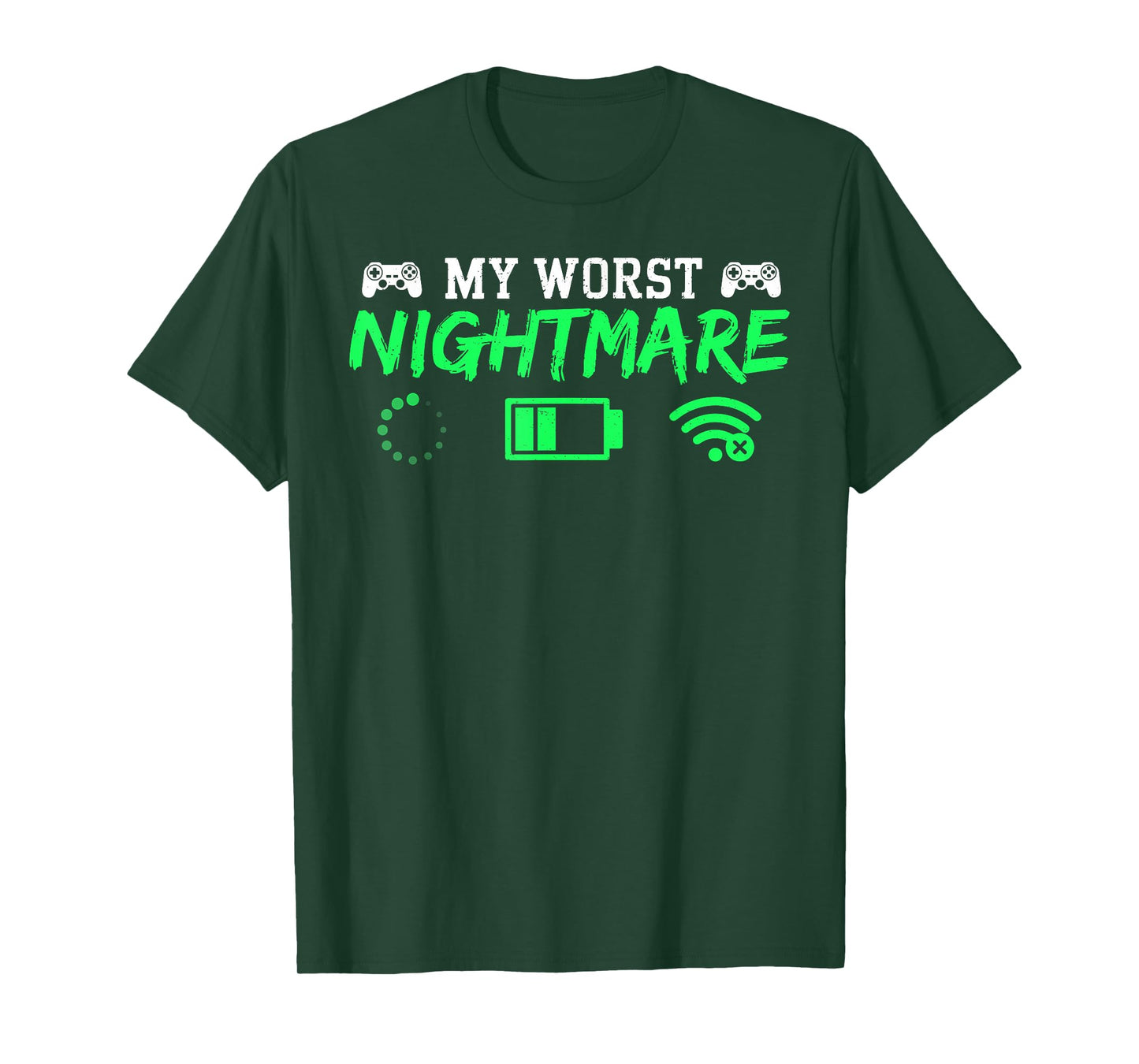My Worst Nightmare Gamer Funny Gaming Men Teen Boys Kids T-Shirt