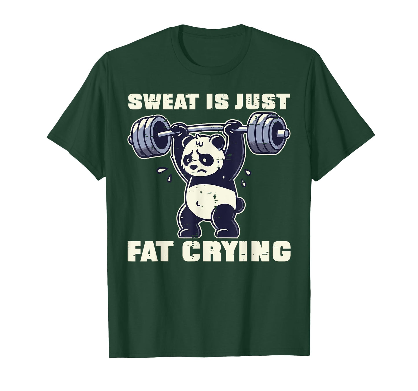 Gym Panda Sweat Is Fat Crying Funny Workout Men Women Kids T-Shirt