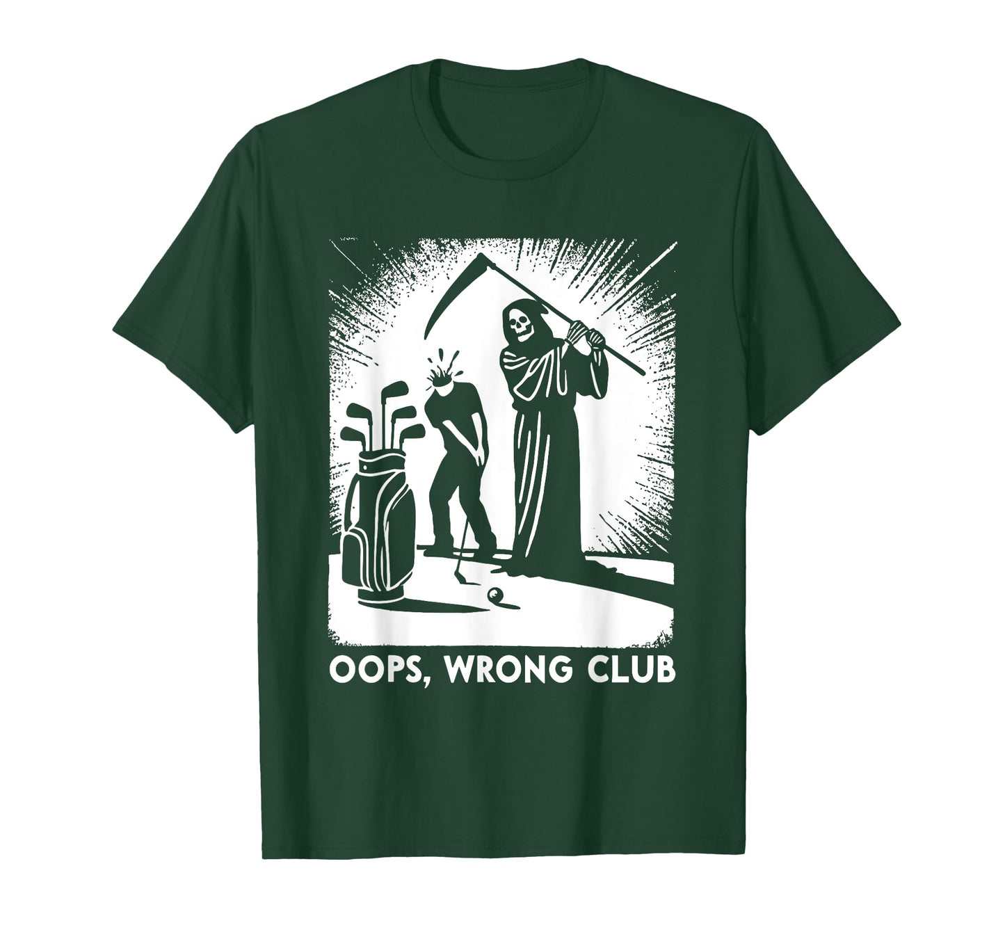 Grim Reaper Golf Wrong Club Halloween Funny Grim Reaper T-Shirt