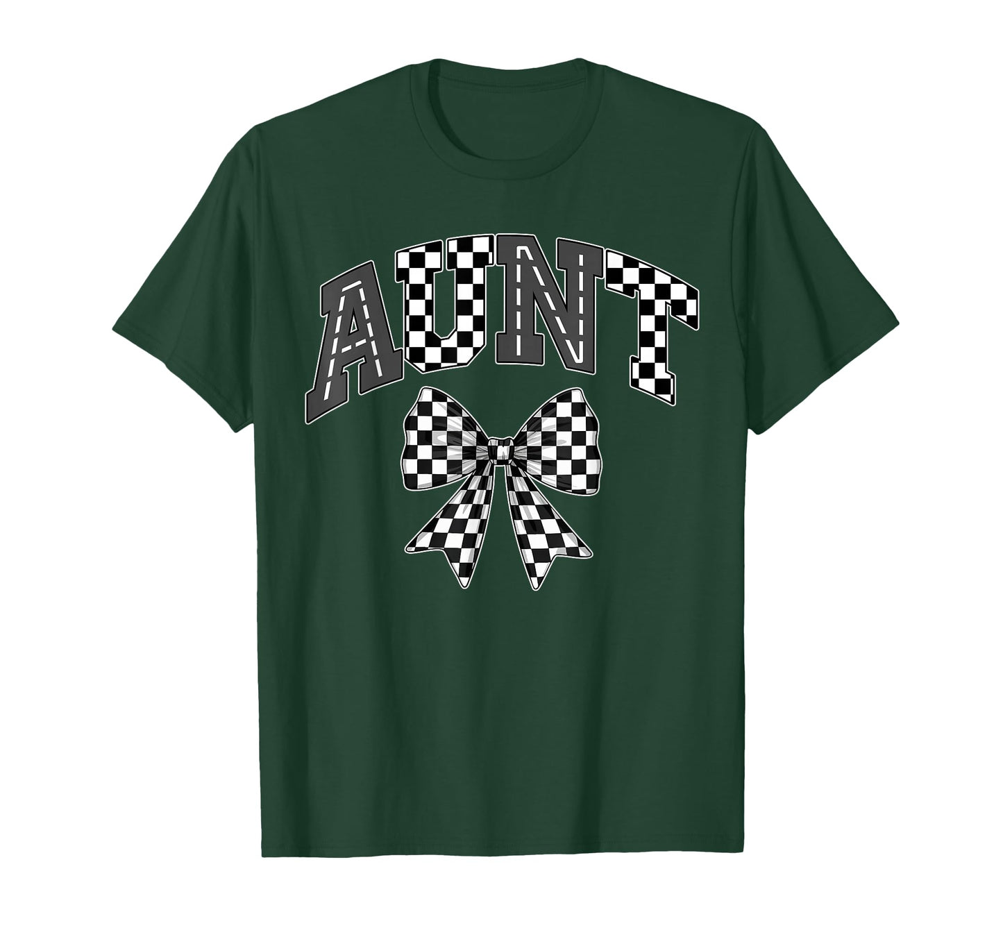Aunt Racing Race Car Checkered Family Birthday Matching T-Shirt