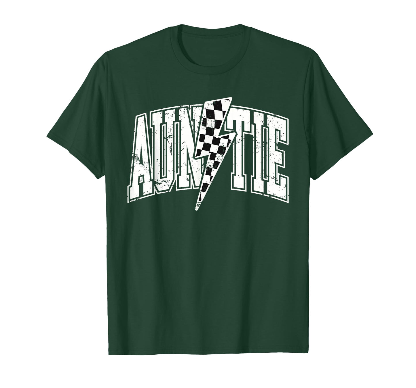 Auntie Hosting Race Car Pit Crew Checkered Birthday Party T-Shirt