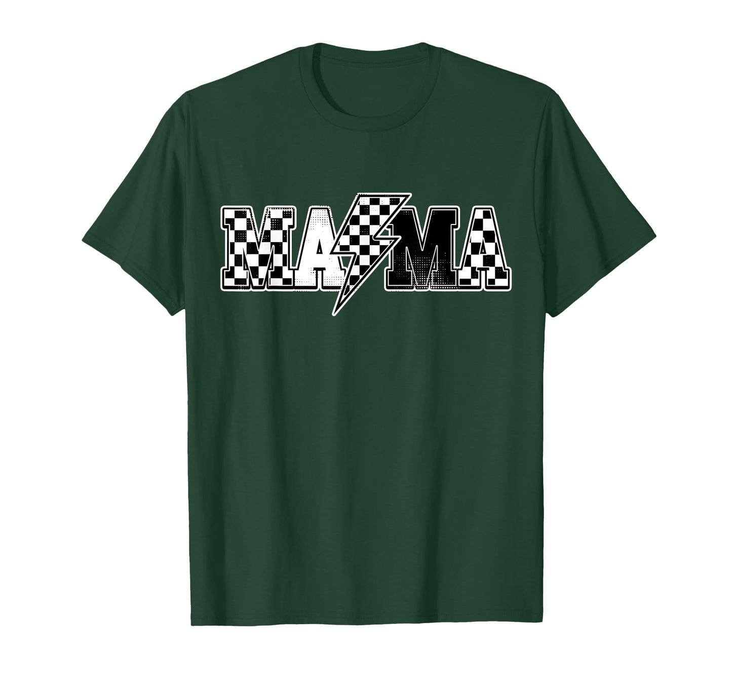 Mama Racing Race Car Checkered Family Birthday T-Shirt