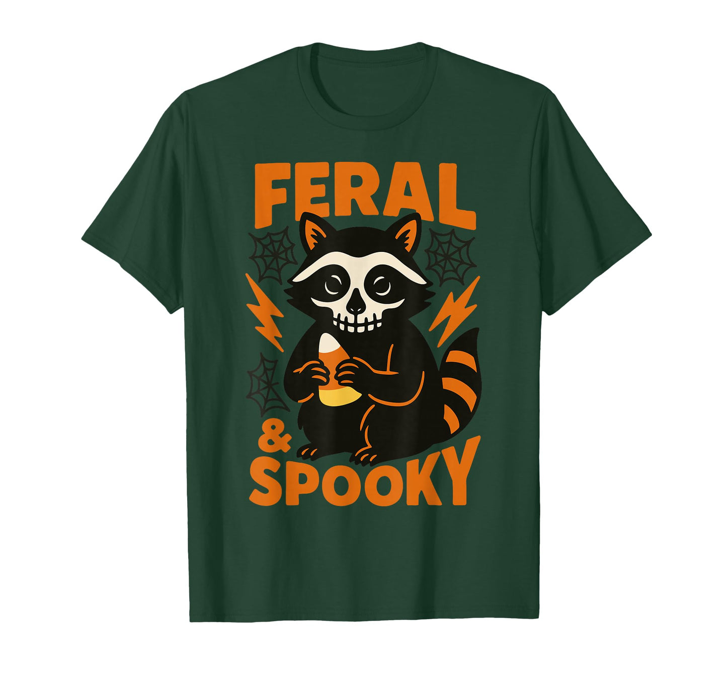 Feral And Spooky Halloween Raccoon Skull Trick Or Treat T-Shirt