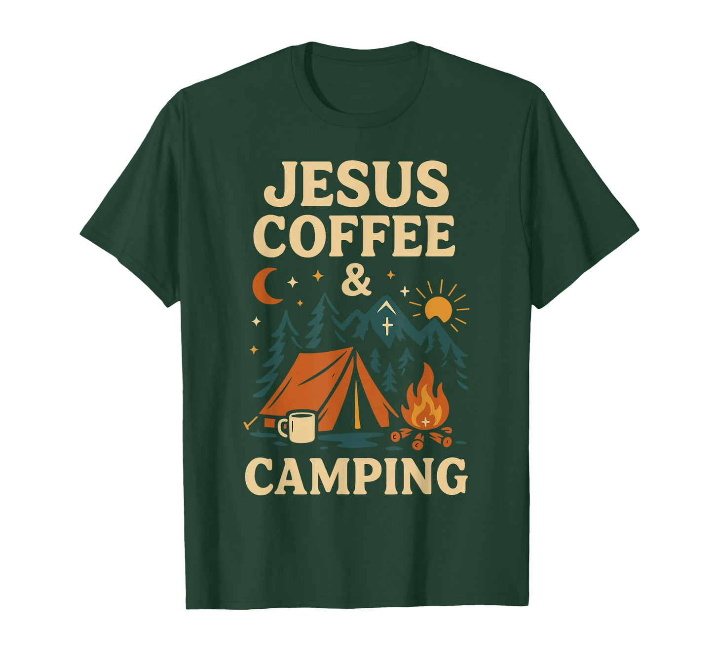 Tent Camping Jesus Faith Coffee Vintage Jesus Coffee & T-Shirt