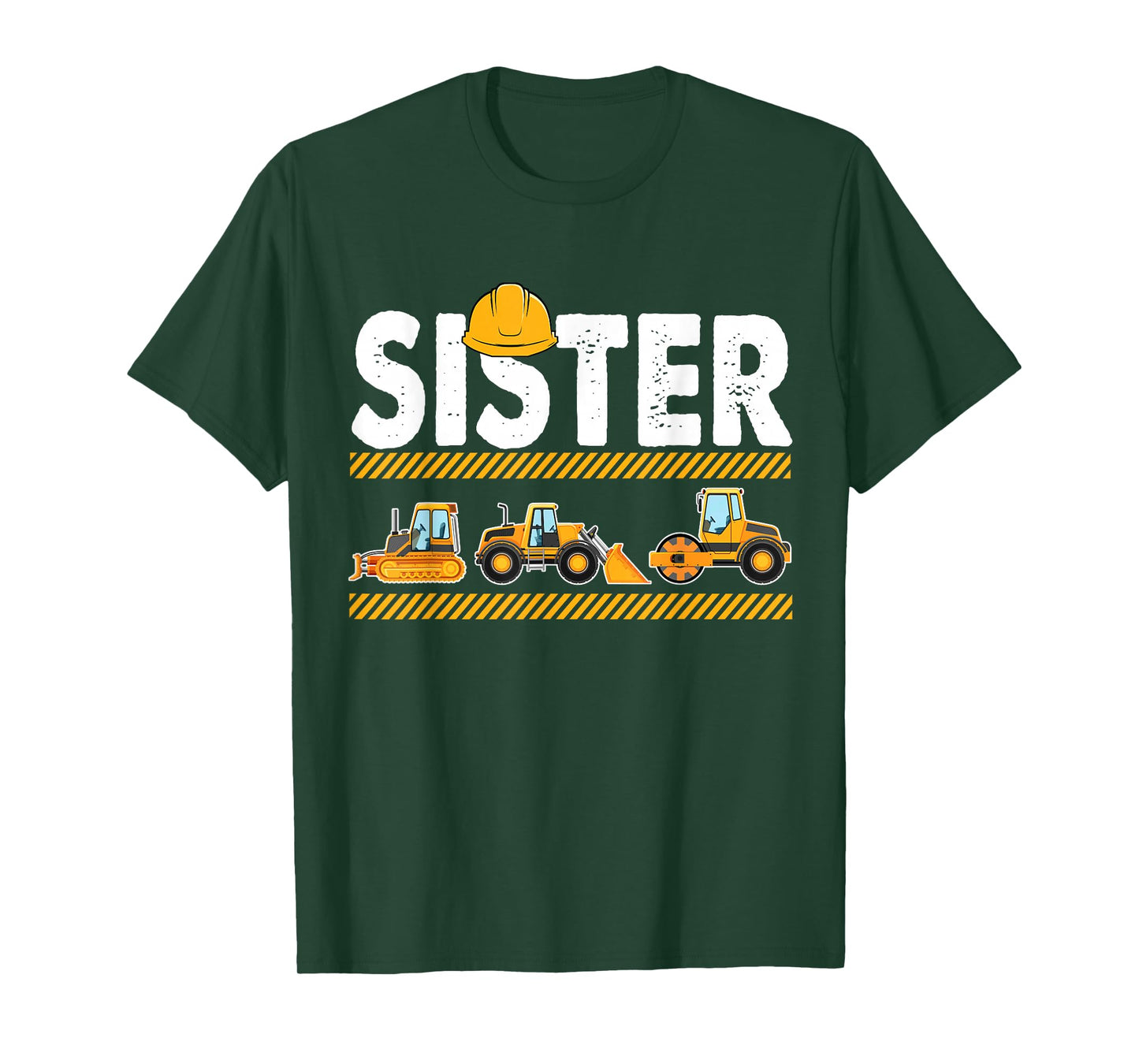 Funny Sister Construction Excavator Kids Matching Family T-Shirt