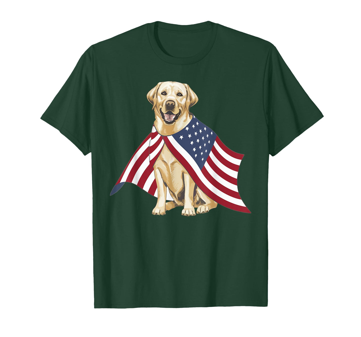 Yellow Labrador Labs Patriotic American Flag Dog 4th of July T-Shirt