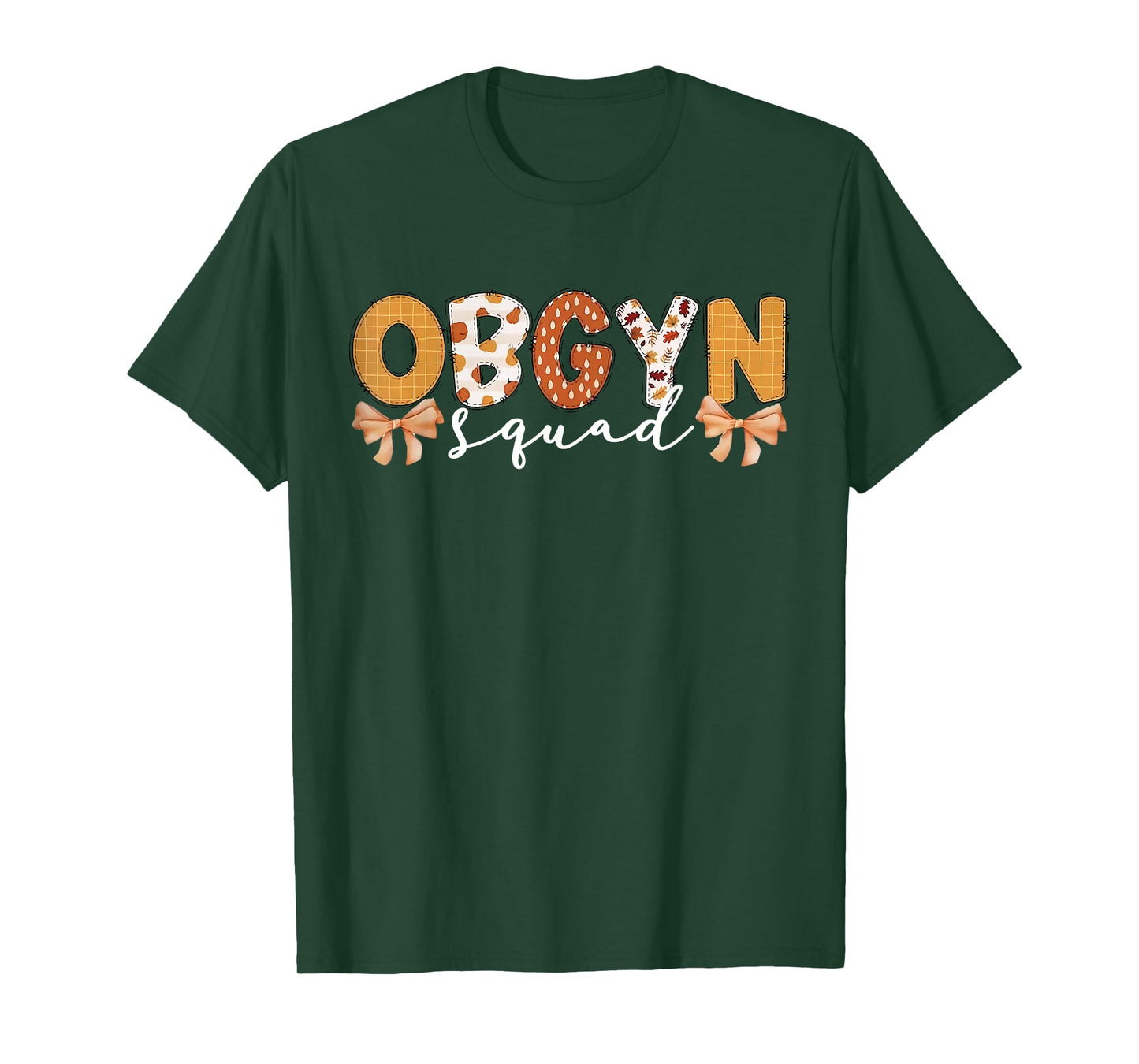 OBGYN Squad Autumn Obstetrics Gynecology OB Nurse Fall Bow T-Shirt