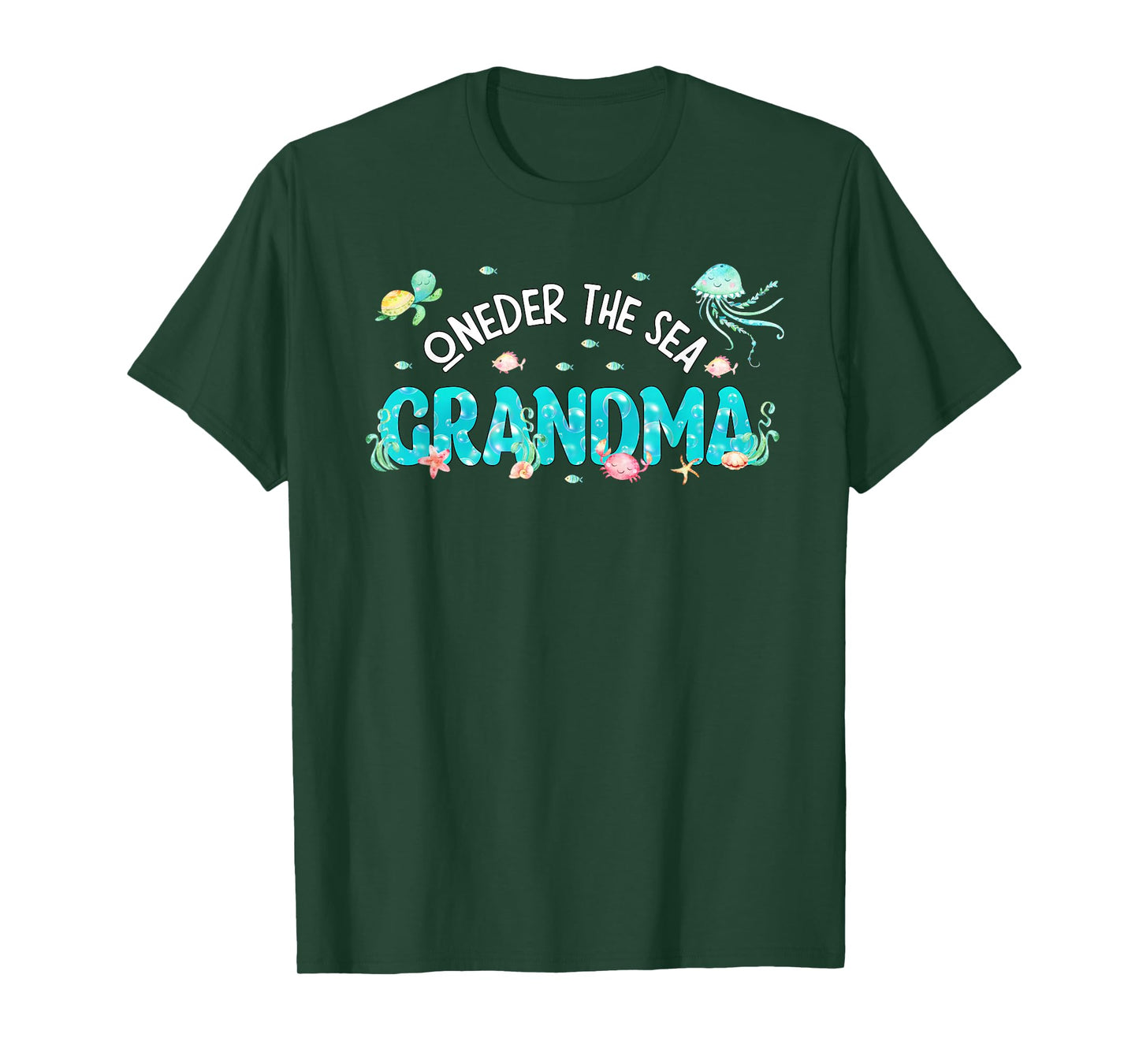 Under Sea Grandma Birthday Girl Boy Matching Family Party T-Shirt