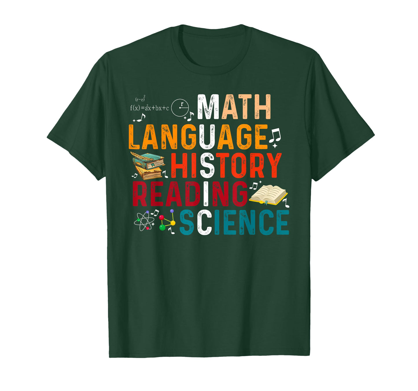 Math Language History Reading Science Music Teacher Funny T-Shirt