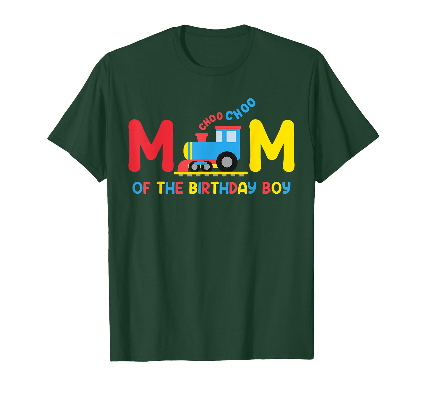 Mom Of The Birthday Boy Funny Choo Train Family Matching T-Shirt