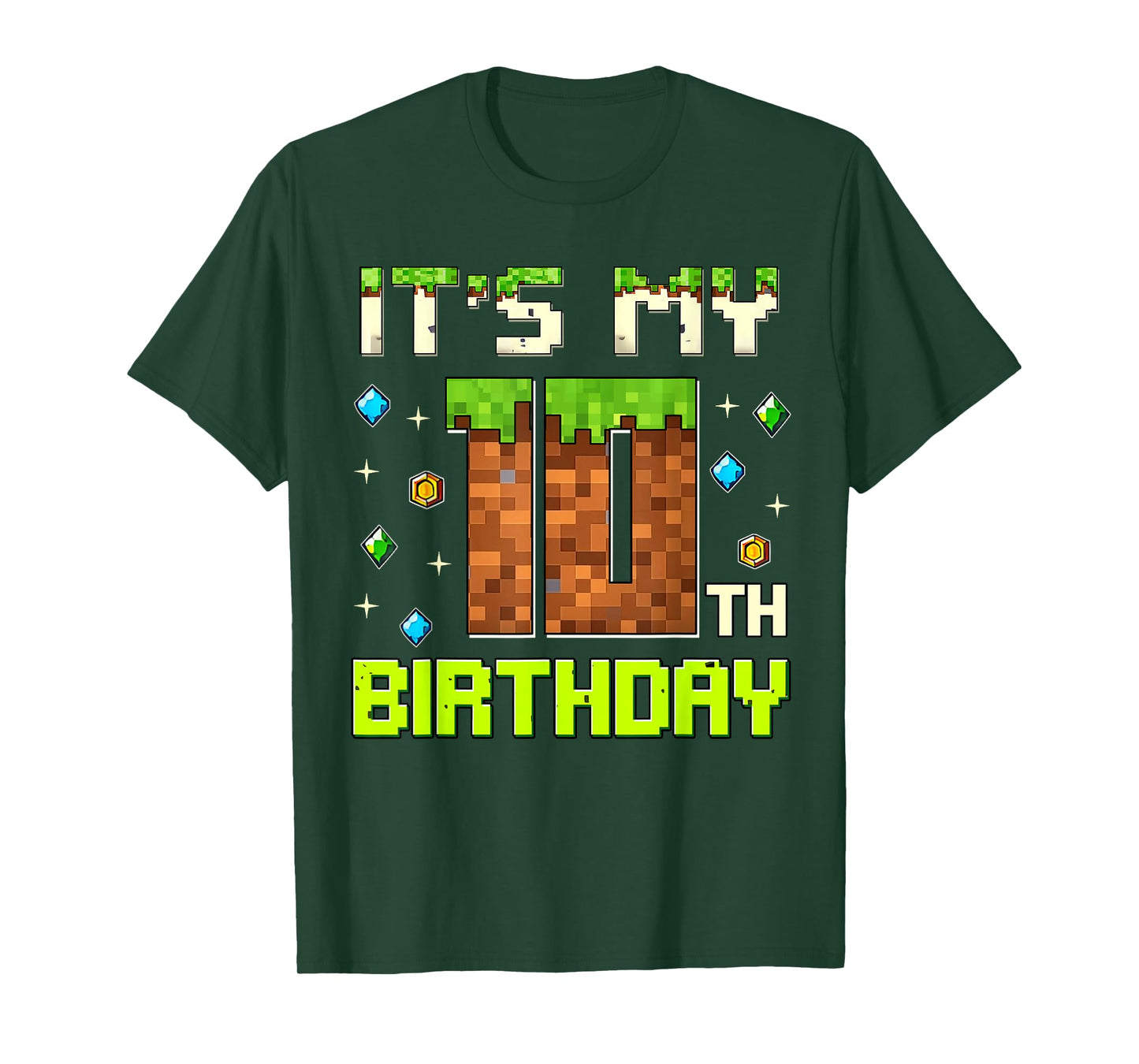 Birthday Boy It's My 10th Birthday Gamer Pixel Number T-Shirt