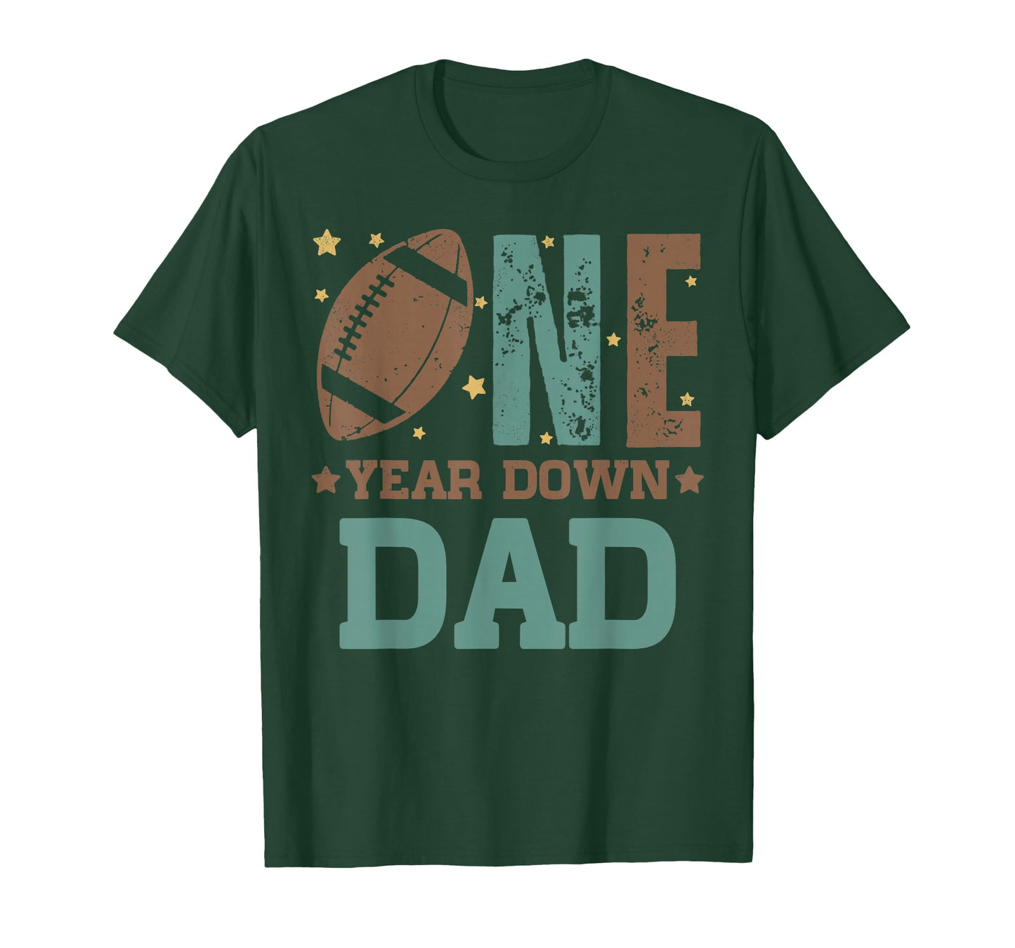 Dad of the 1 Year old Football 1st Year Down Birthday Party T-Shirt
