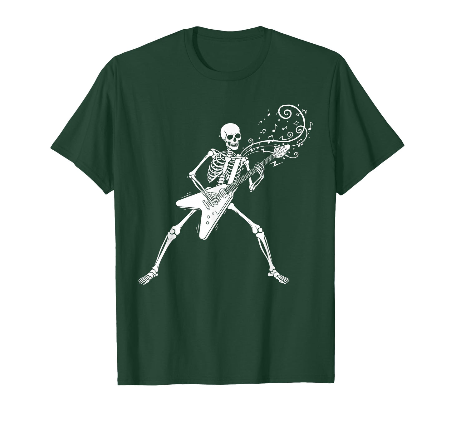 Skeleton Playing Guitar Music Rock Punk Concert T-Shirt