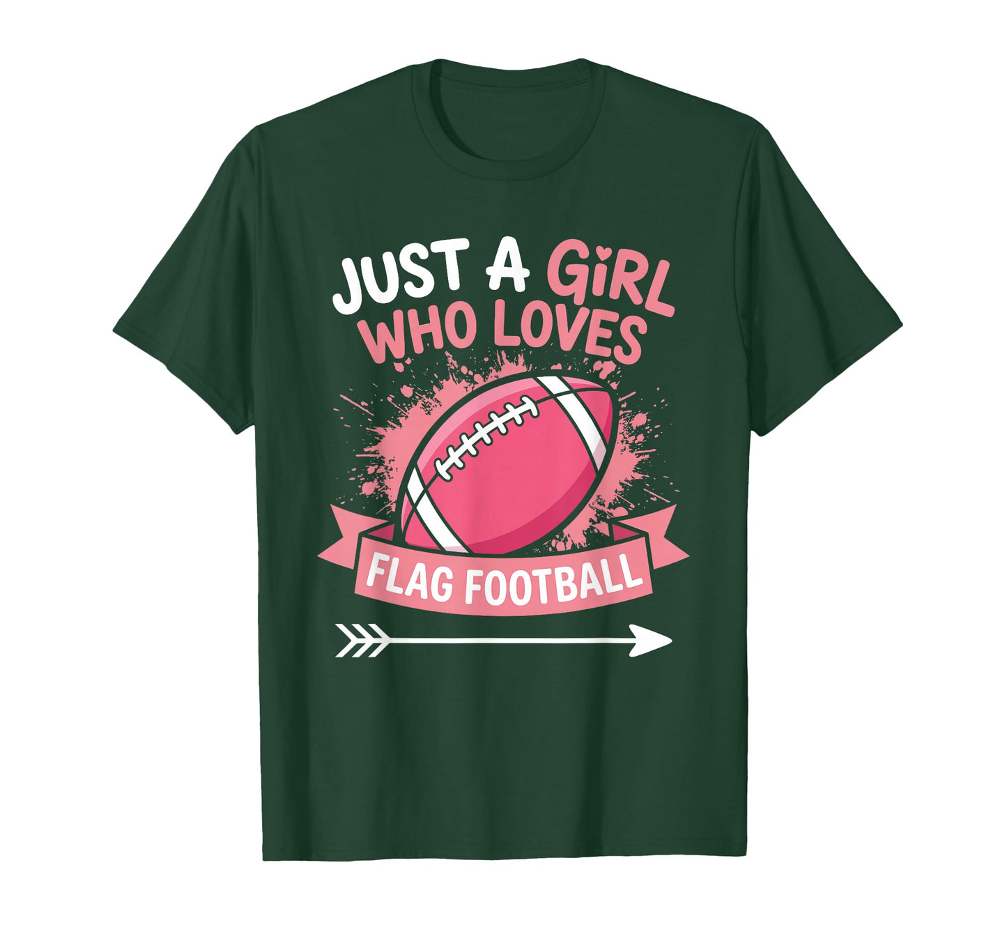 Flag Football Girl Pink Sports Design T-Shirt
