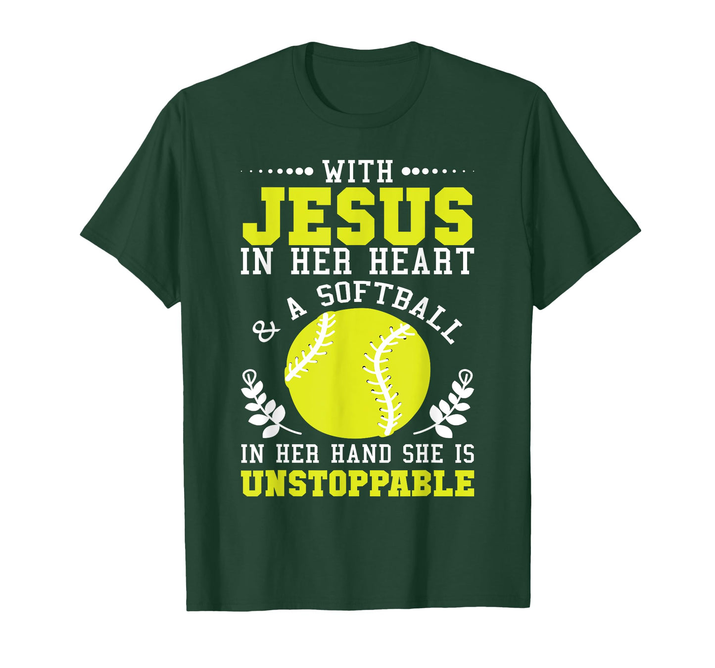 Christian Softball T-Shirt Religious Baseball Gift T-Shirt