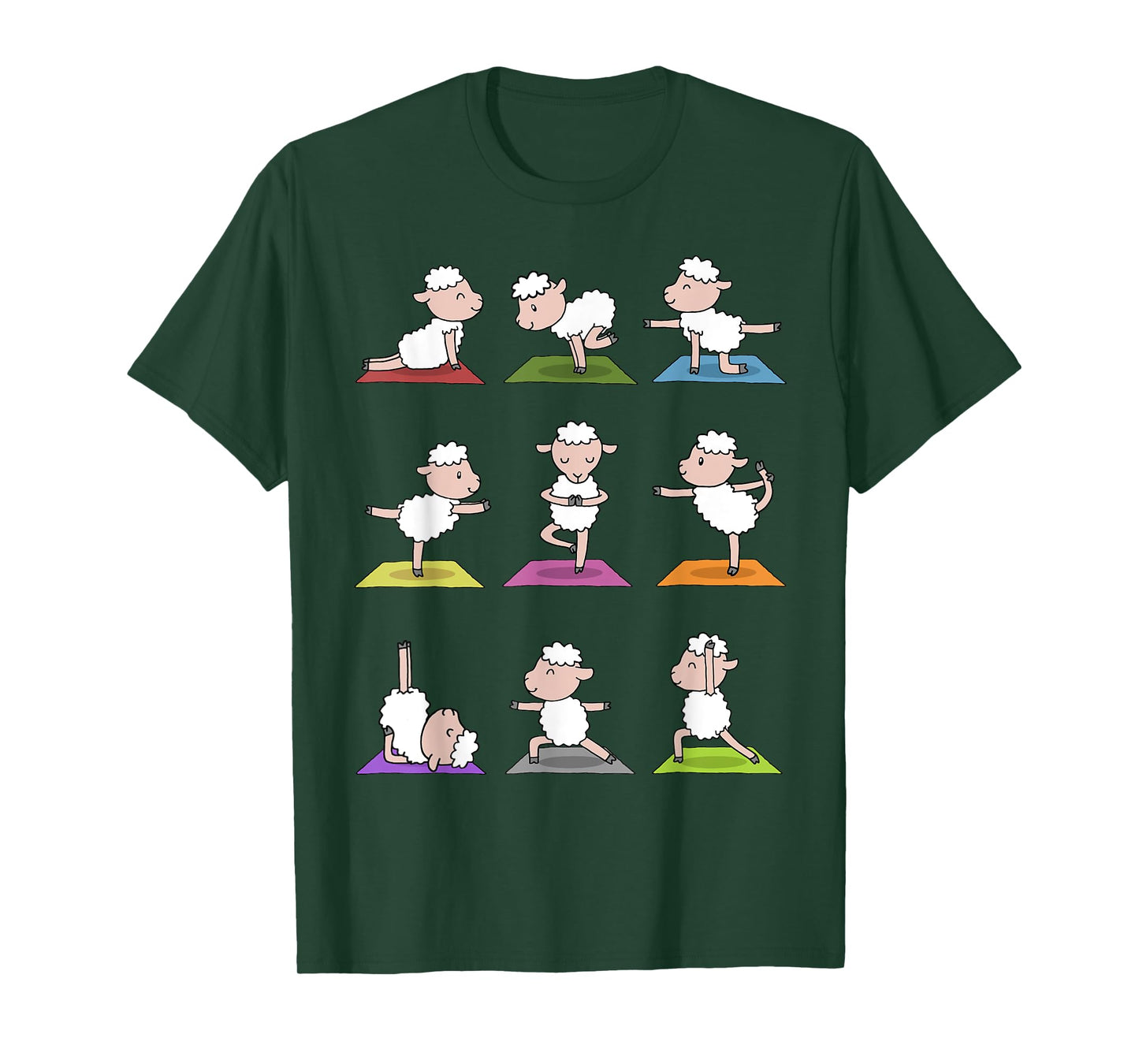 Sheep Yoga T-Shirt Funny Cute Sheeps In Yoga Poses Tee T-Shirt