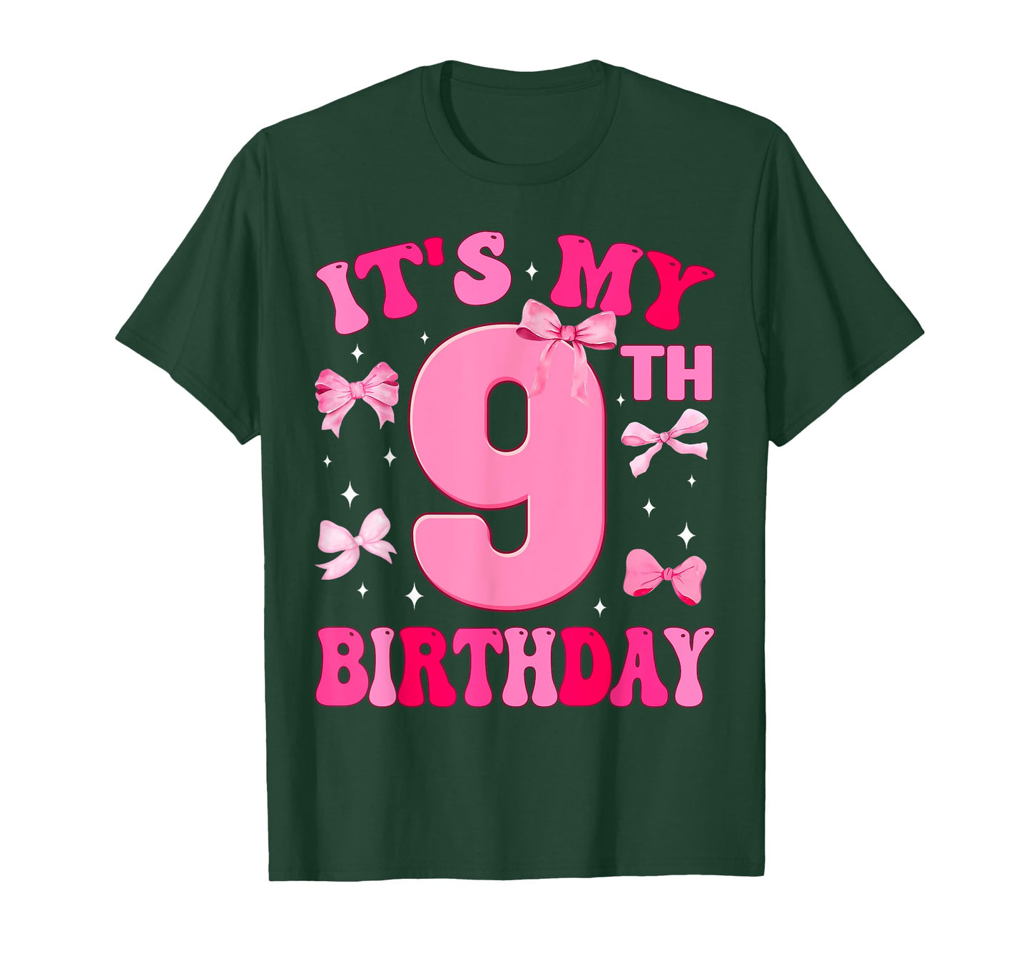 It's My 9th Birthday Girl Coquette Bow 9 Year Old Party Girl T-Shirt