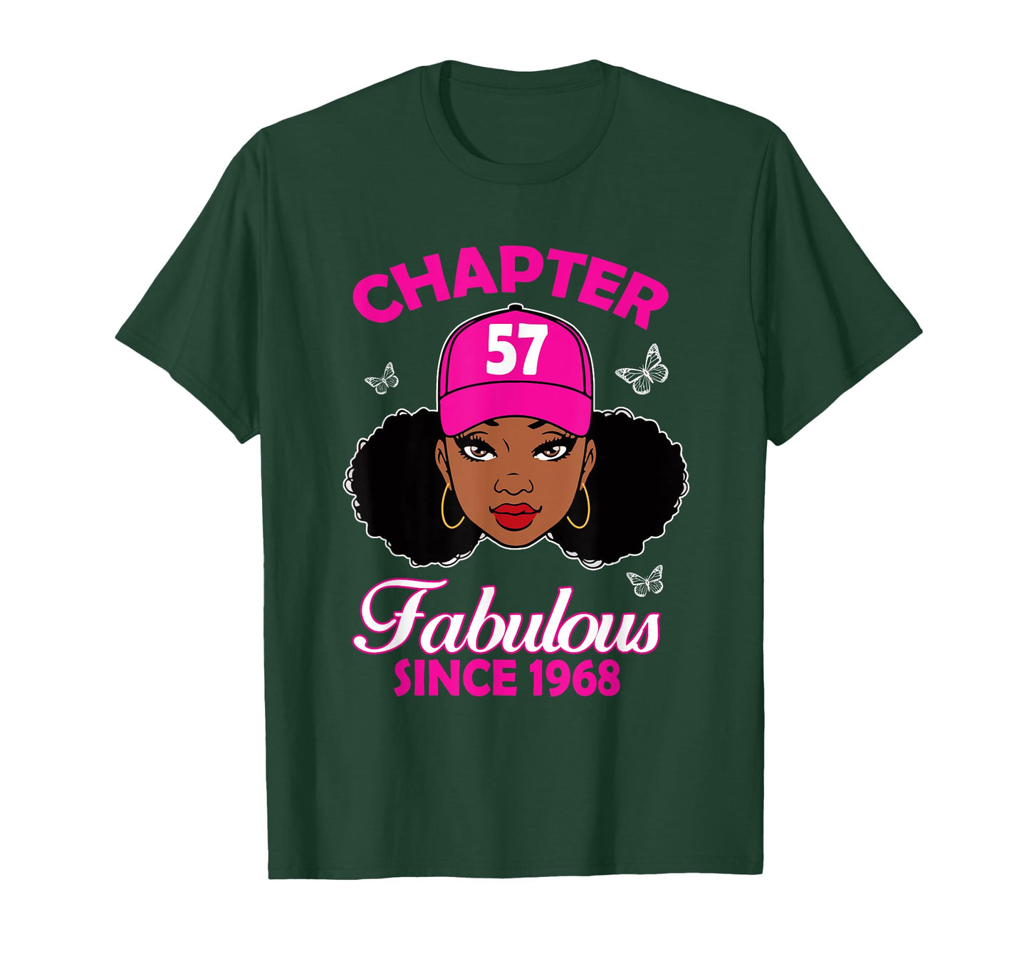 Chapter 57 Fabulous Since 1968 Black Women 57th Birthday T-Shirt