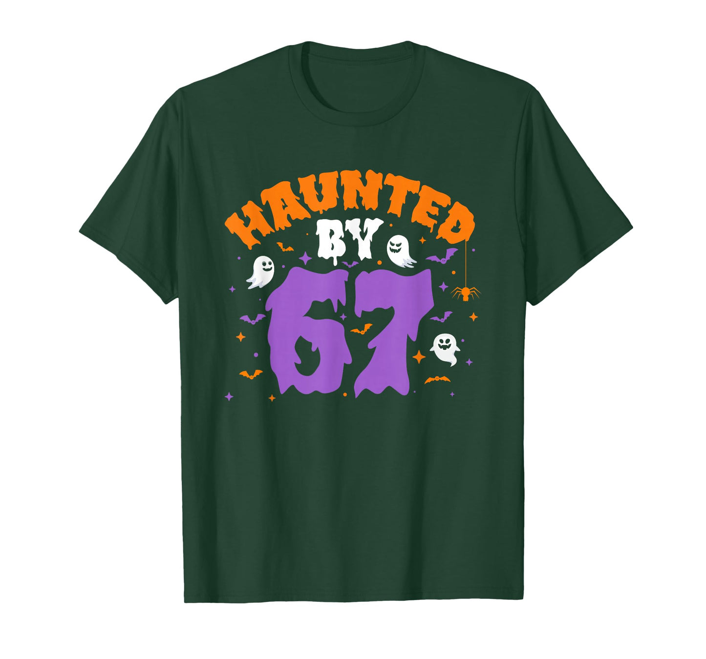 Haunted by 67 Halloween Costume 6 7 Funny Ghost Halloween T-Shirt