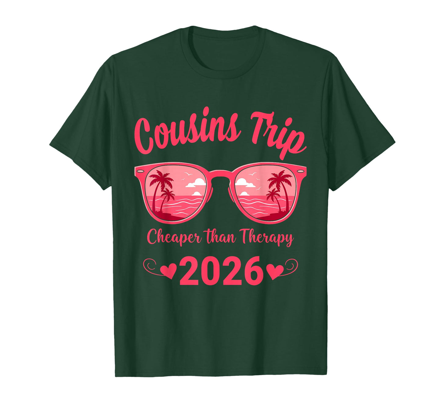 Cousins Trip 2026 Matching Weekend Queen Sunglasses Sunset T-Shirt