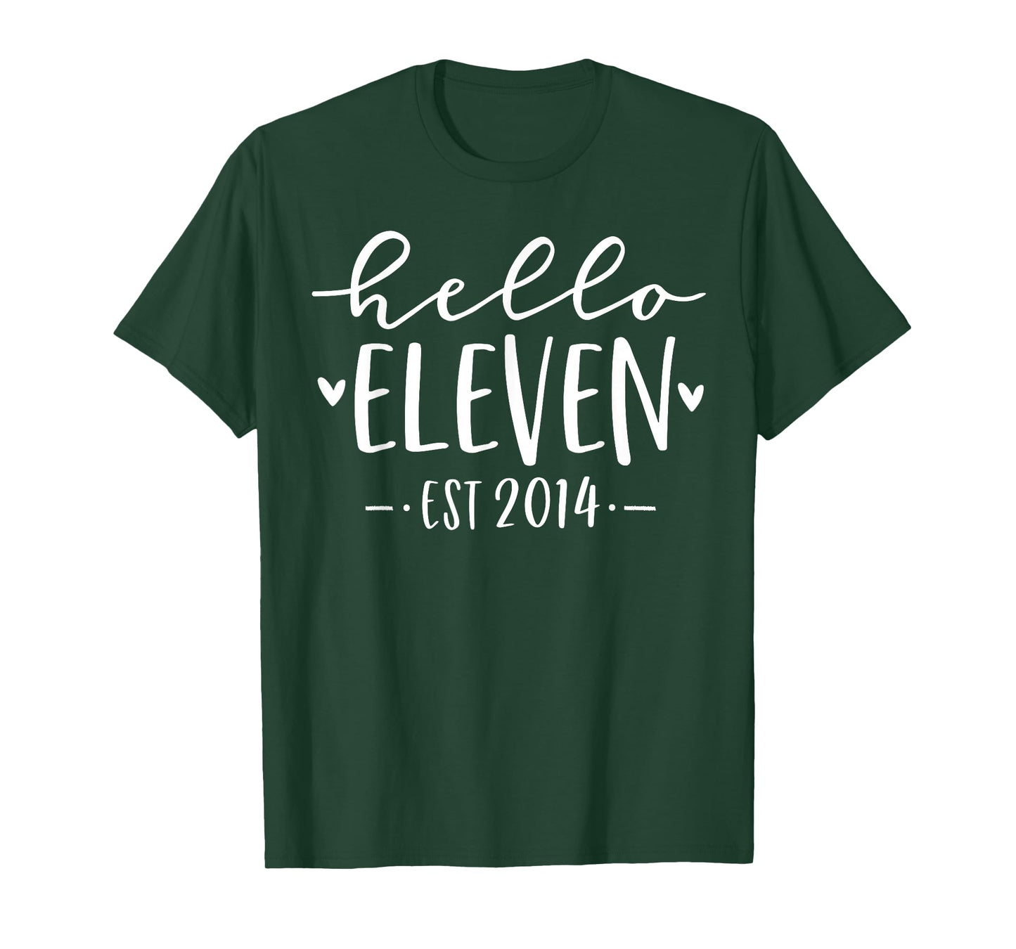 Hello Eleven Est 2014 11th Birthday Girl 11-Year-Old T-Shirt