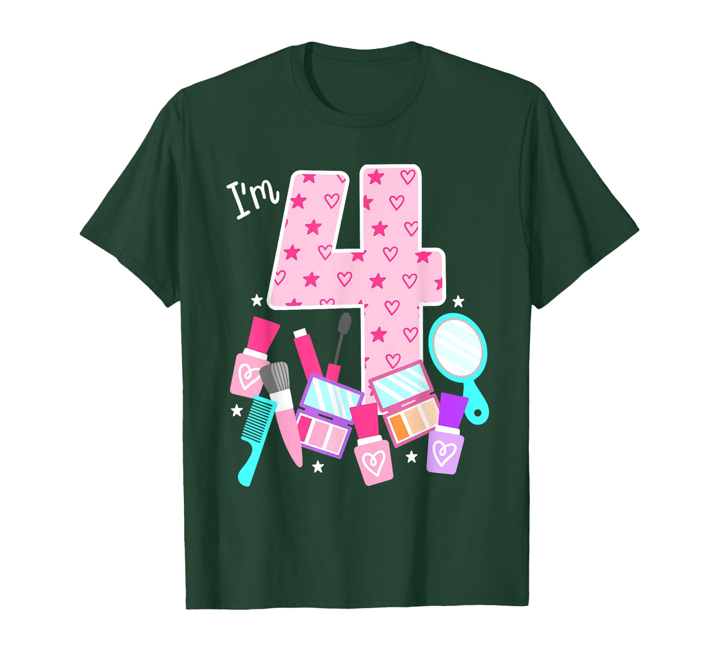 Spa Birthday Party I'm 4 Girls Makeup 4th Bday Kids Toddlers T-Shirt