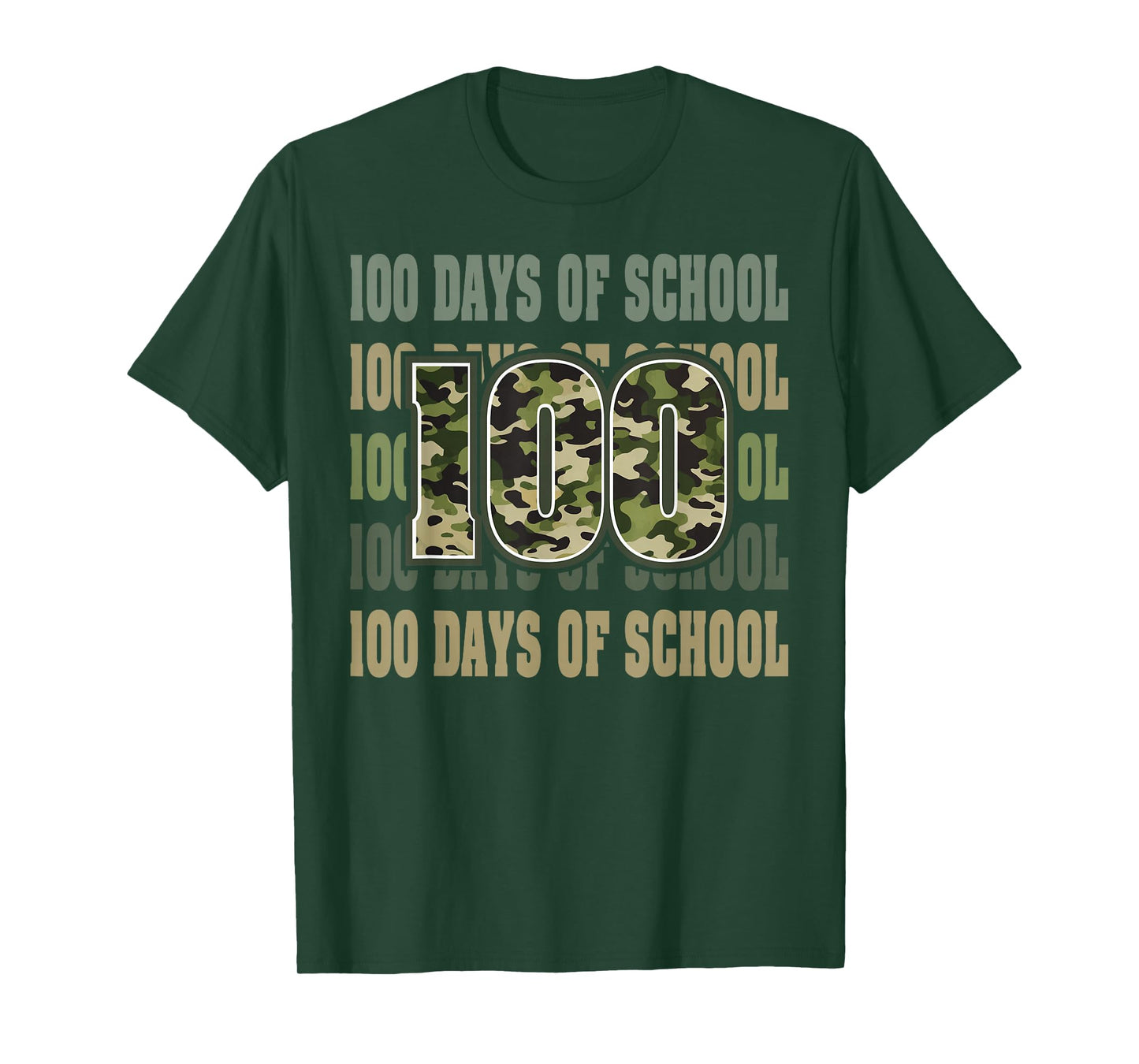 100 Days of School Camo Design Happy 100th Day of School T-Shirt