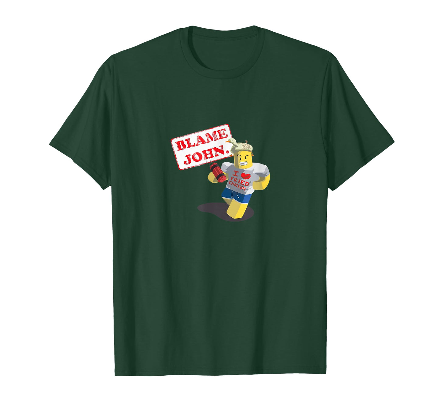 John Shedletsky I Love Fried Chicken! Funny Design T-Shirt
