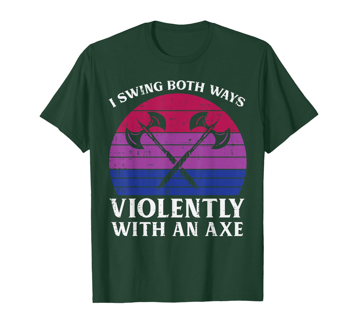 Bisexual I Swing Both Ways Axe Funny Bi Pride Flag LGBTQ Men T-Shirt