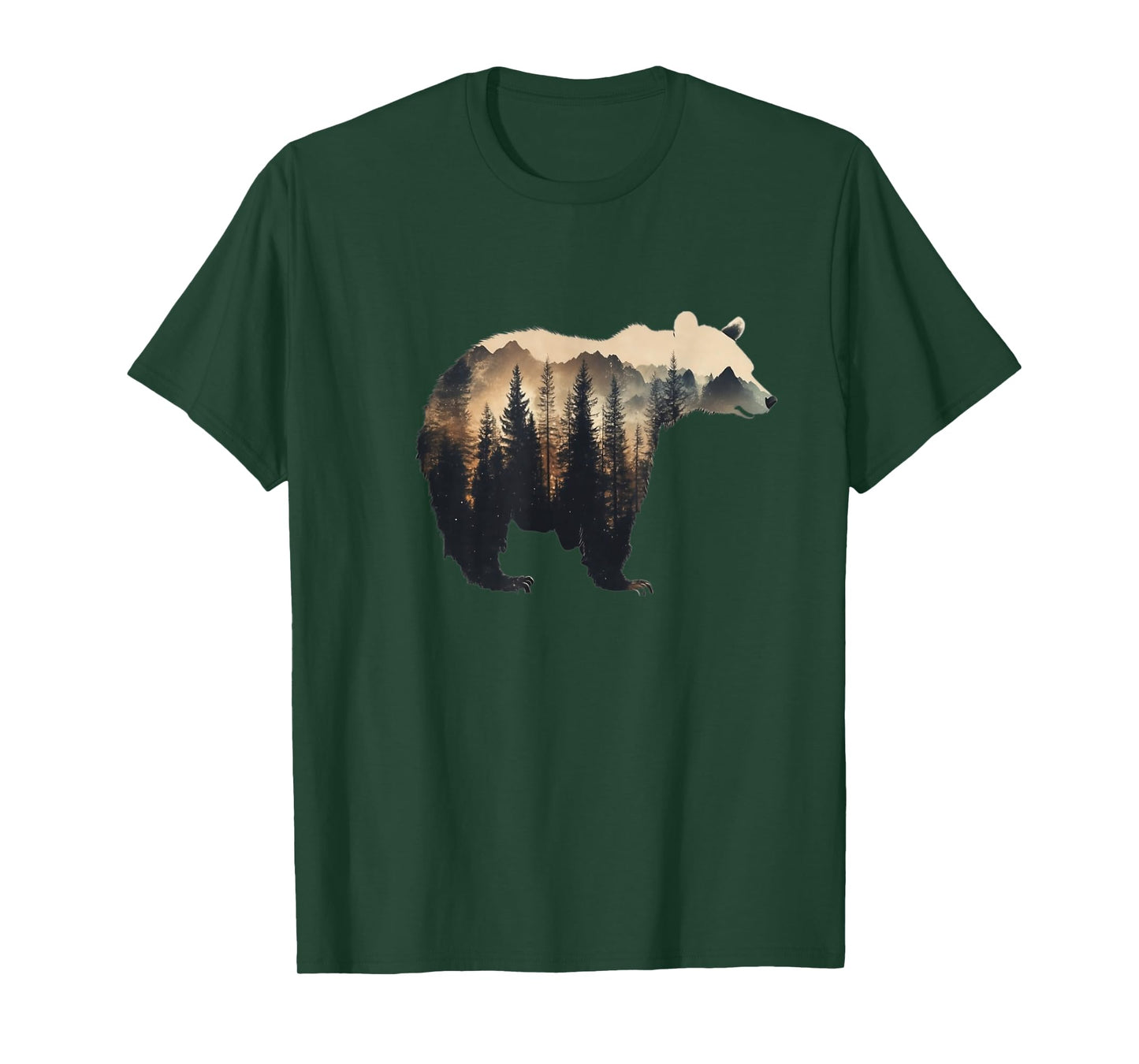 Nature Forest Mountains Trees Wildlife Men Women Animal Bear T-Shirt