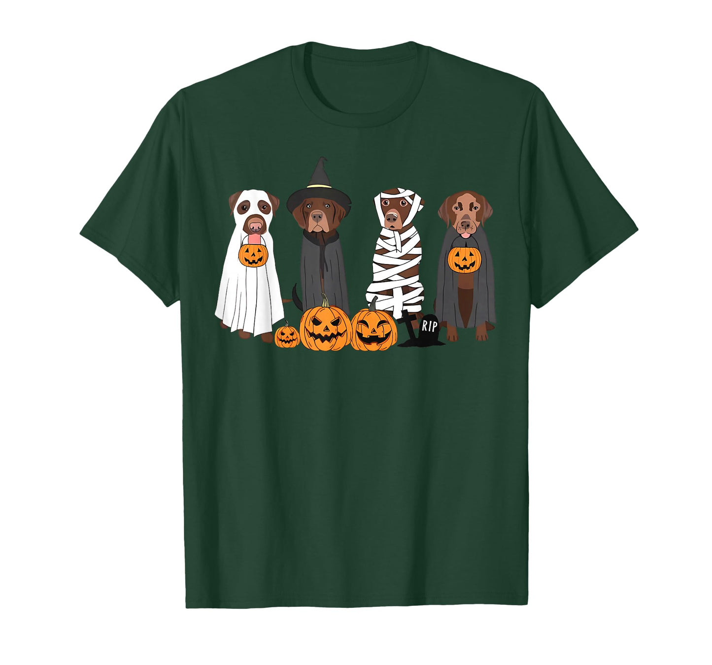 Halloween Brown Labrador Ghost Spooky Chocolate Lab Dog Mama T-Shirt
