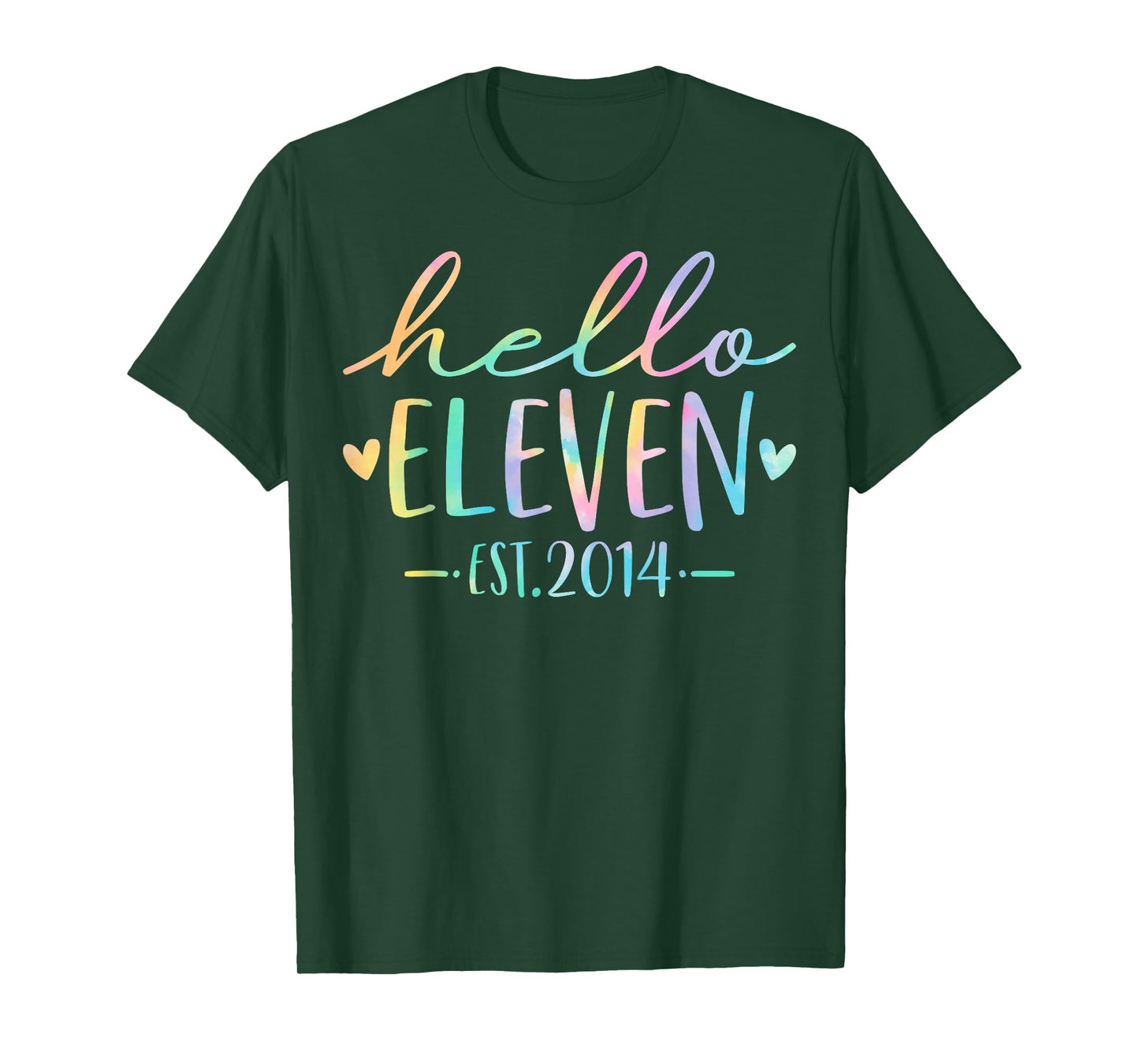 Hello Eleven Est 2014 11 Years Old 11th Birthday Girls Boys T-Shirt