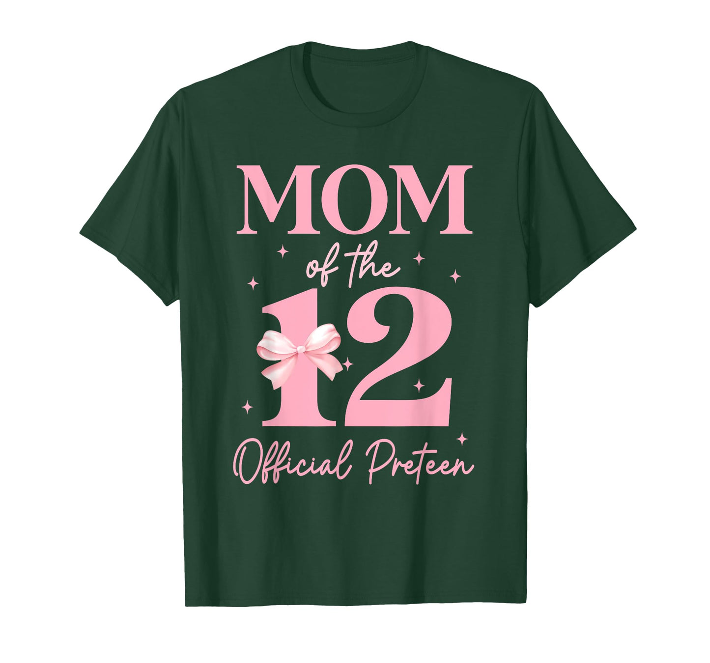 Mom of the 12 Official Pre-Teen Birthday Girl 12th Bow T-Shirt