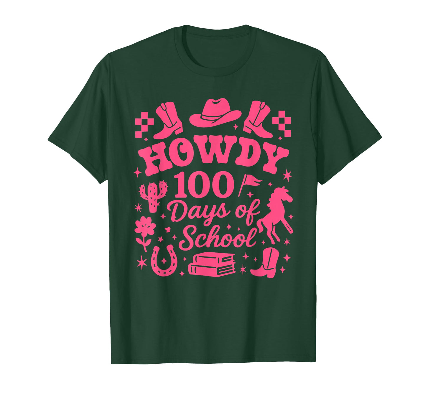 Howdy 100 Days of School Western Cowgirl 100th Day of School T-Shirt