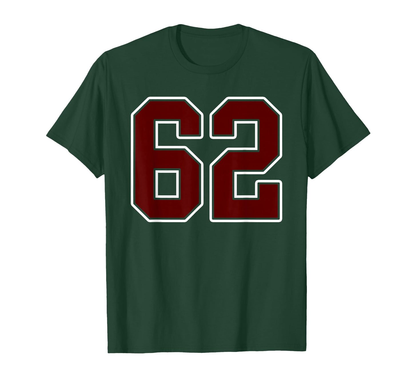 Maroon and White Number 62 Jersey Player Uniform #62 Fan T-Shirt